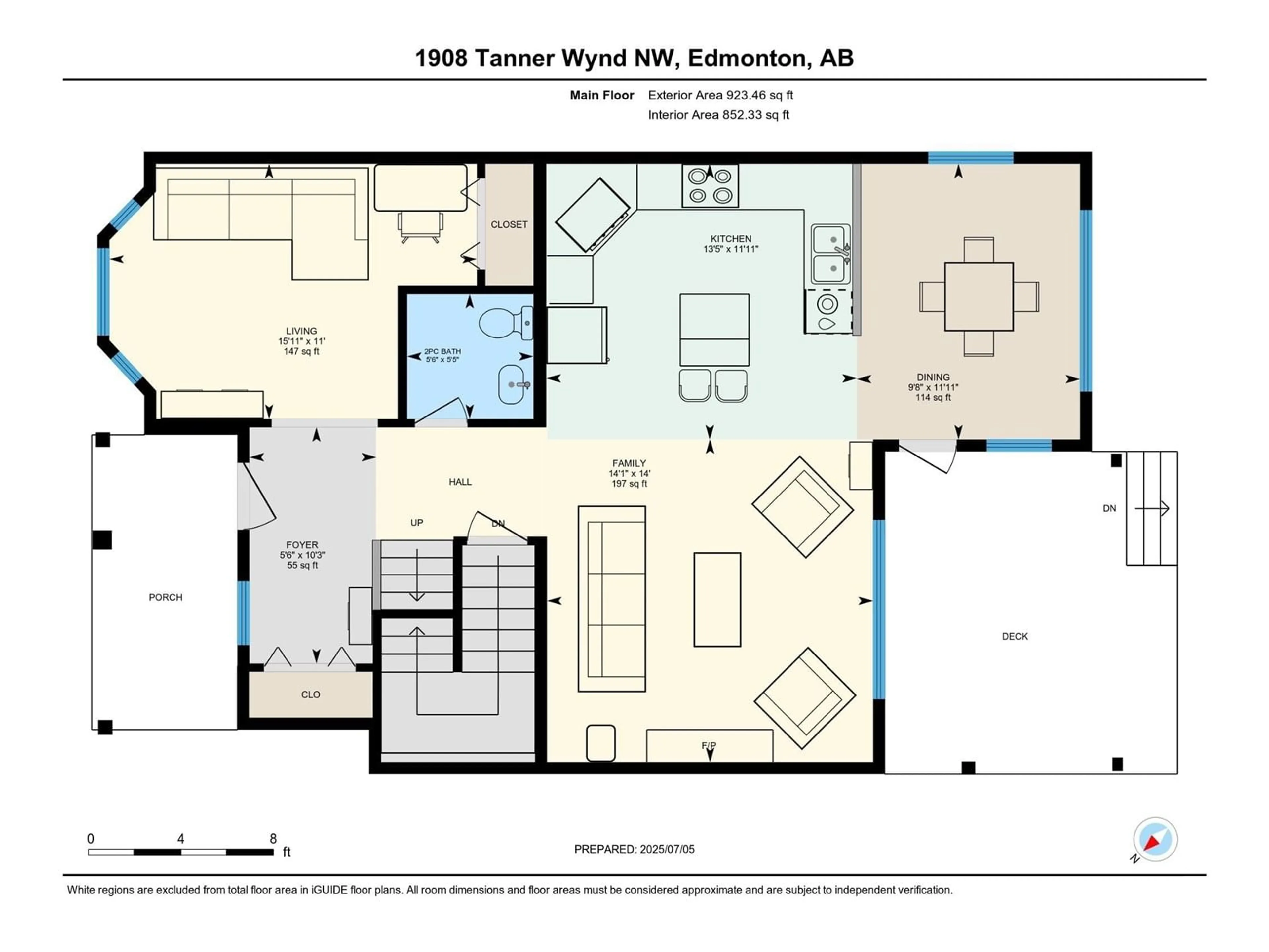 Floor plan for 1908 TANNER WD, Edmonton Alberta T6R2S6