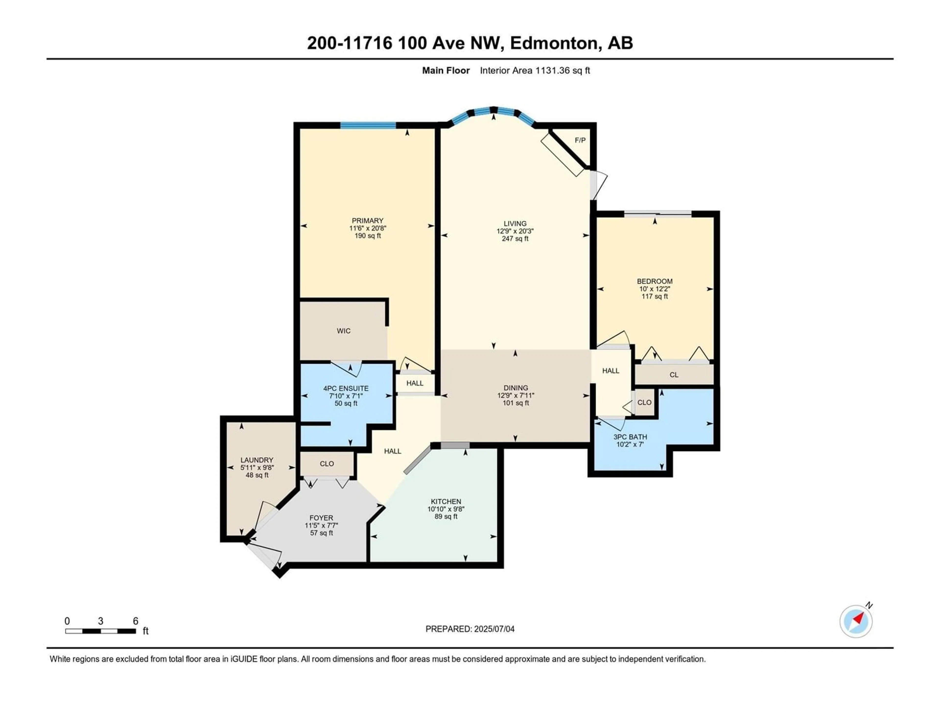 Floor plan for 200 - 11716 100 AV, Edmonton Alberta T5K2G3