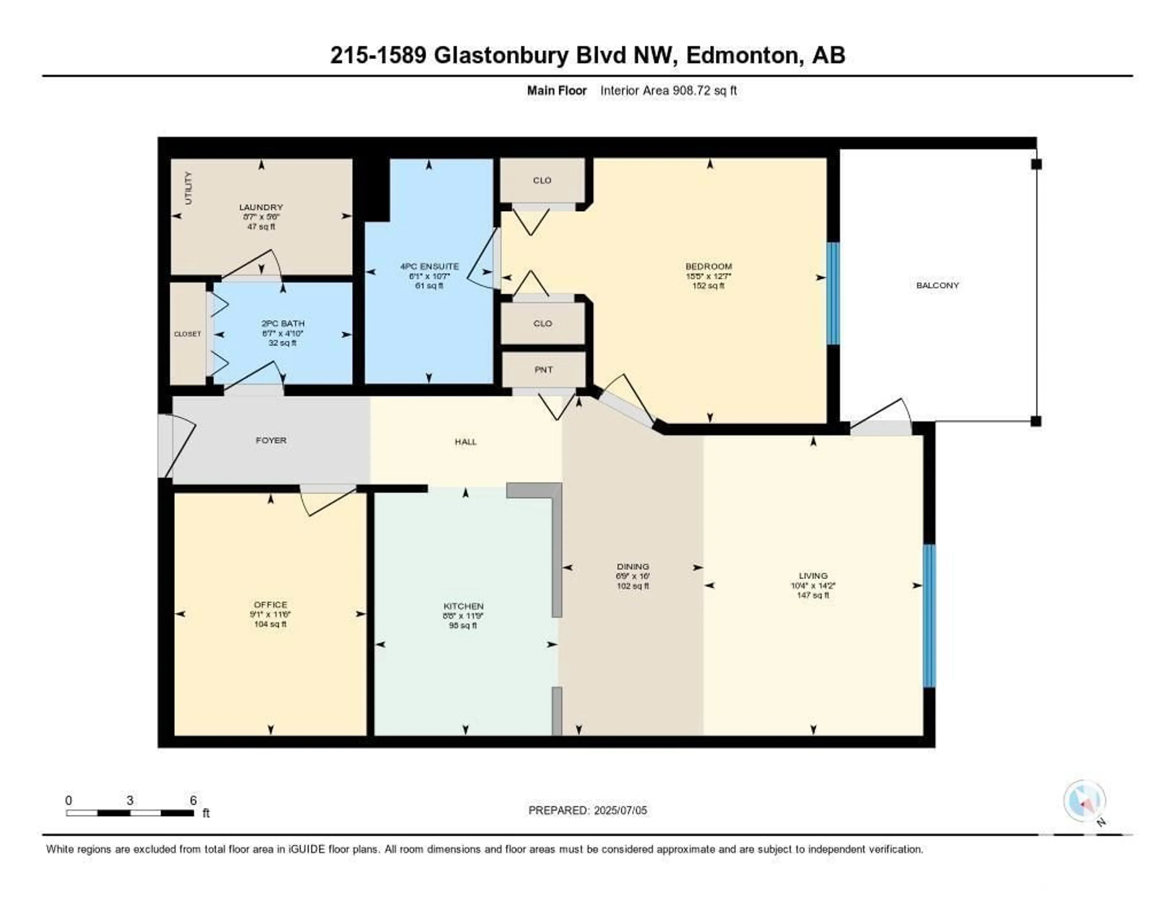 Floor plan for 215 - 1589 GLASTONBURY BV, Edmonton Alberta T5T2V1