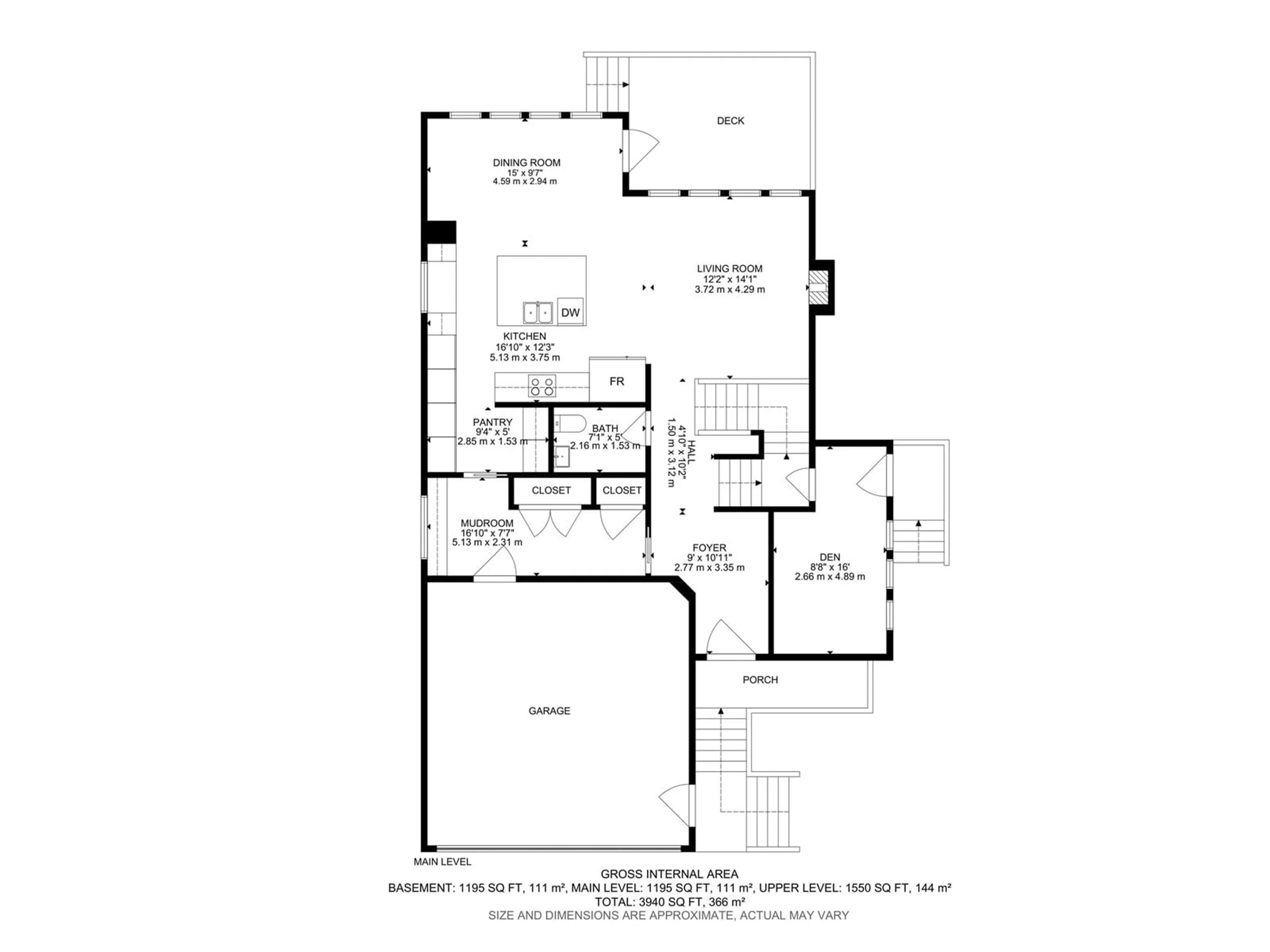 Floor plan for 13847 142 AV, Edmonton Alberta T6V0L8