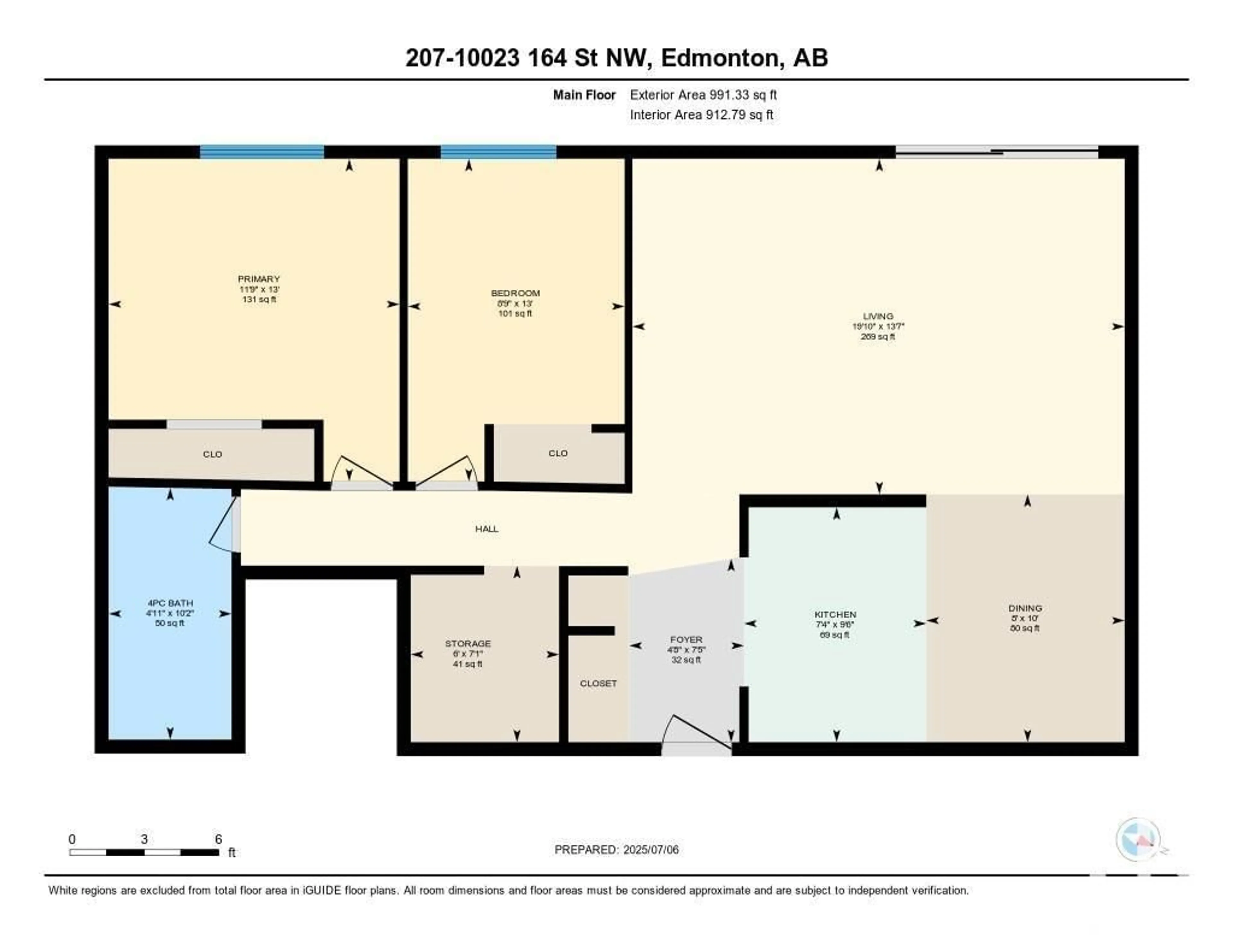 Floor plan for 207 - 10023 164 ST, Edmonton Alberta T5P4L4