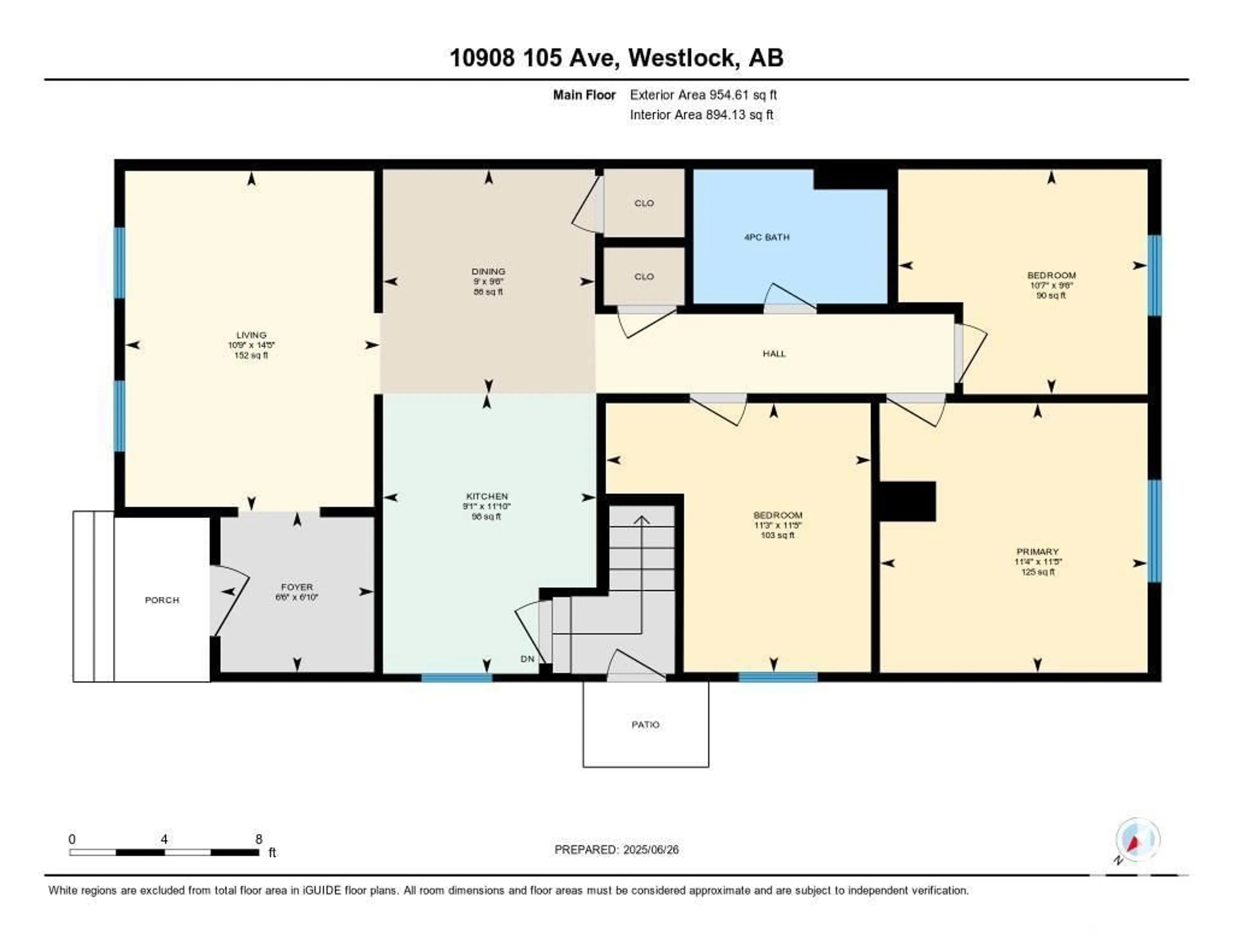 Floor plan for 10908 105 AV, Westlock Alberta T7P1A8