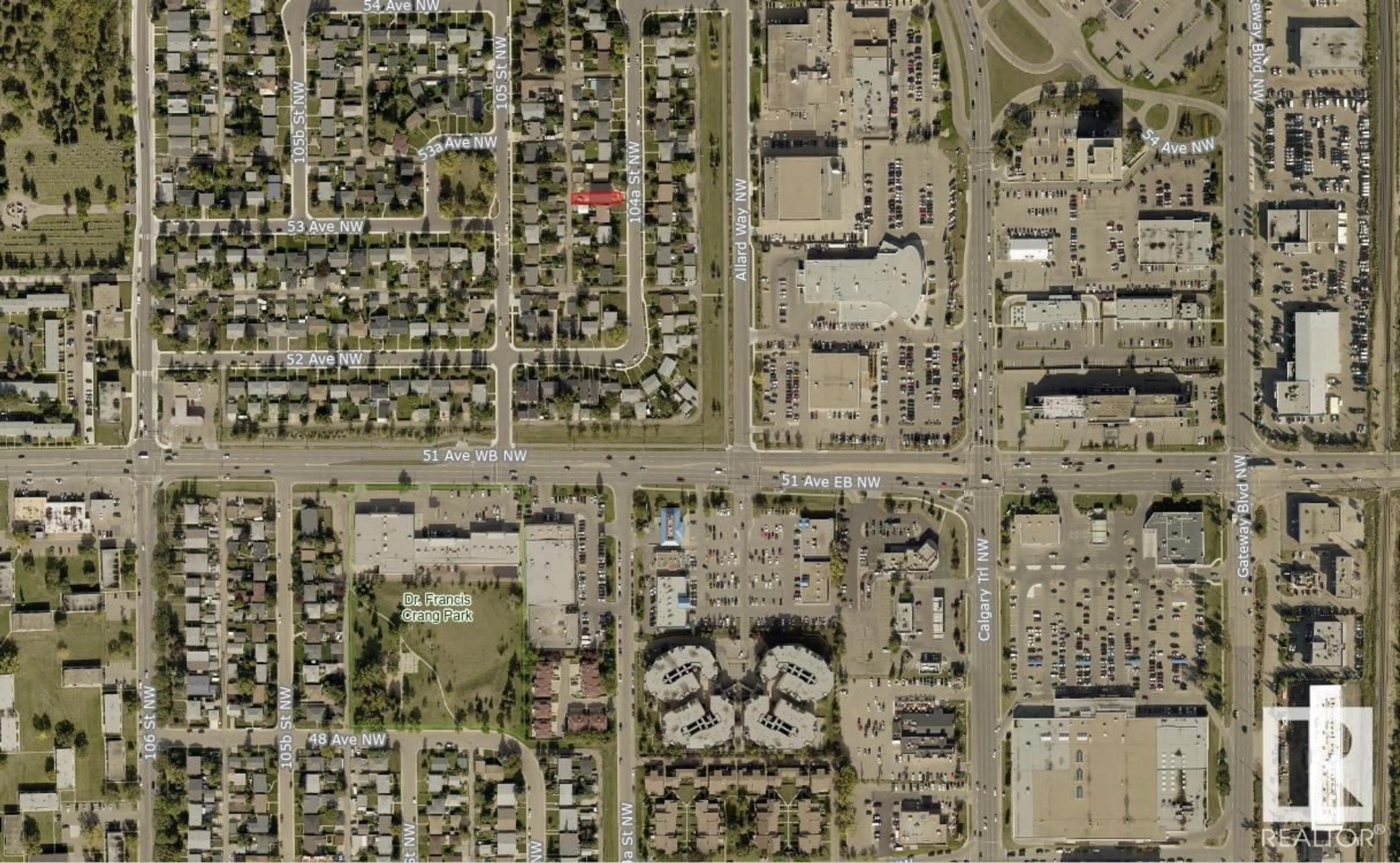 Picture of a map for NW - 5304 104A ST, Edmonton Alberta T6H2M1