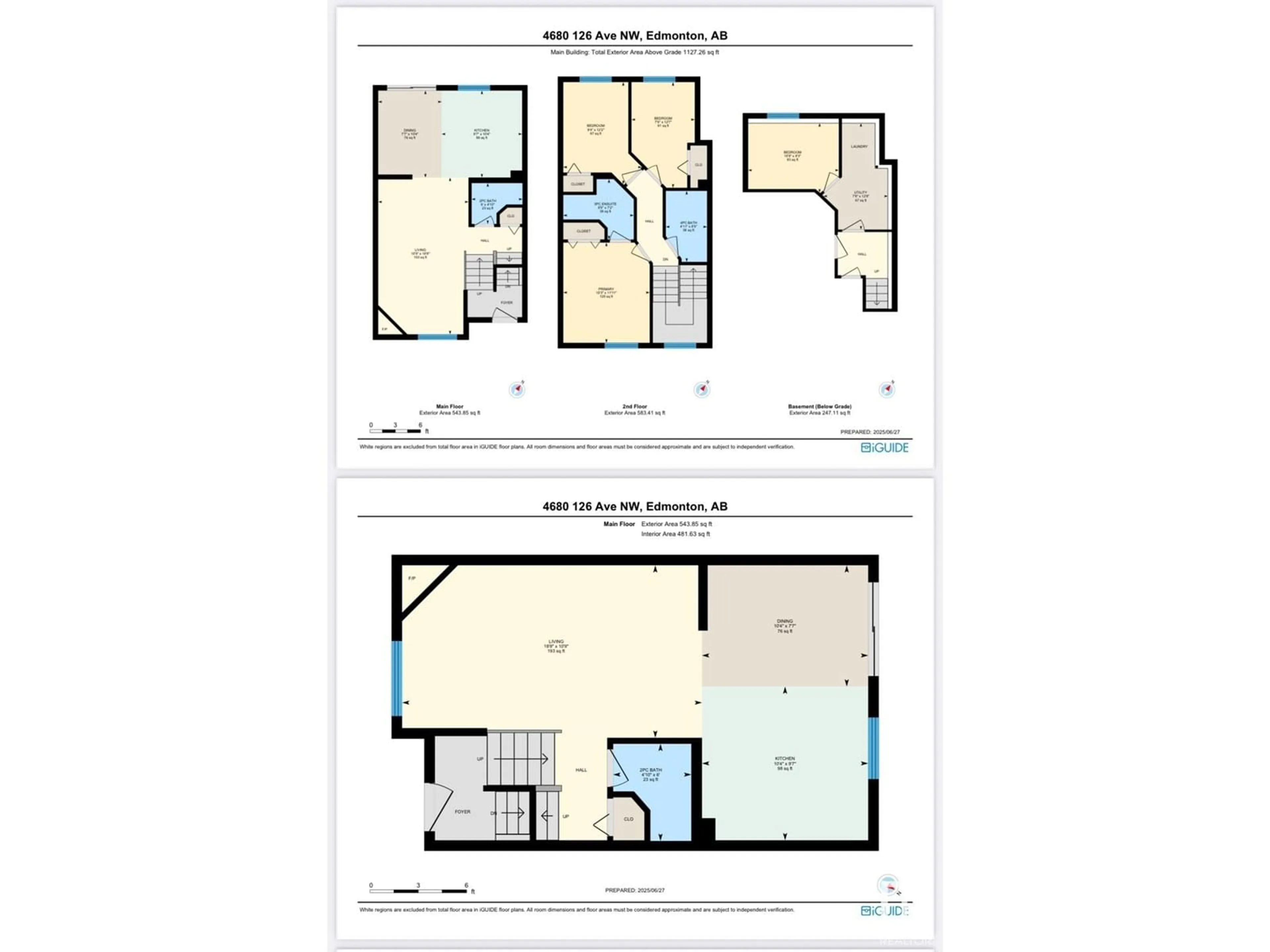 Floor plan for NW - 4680 126 AV, Edmonton Alberta T5A4K9
