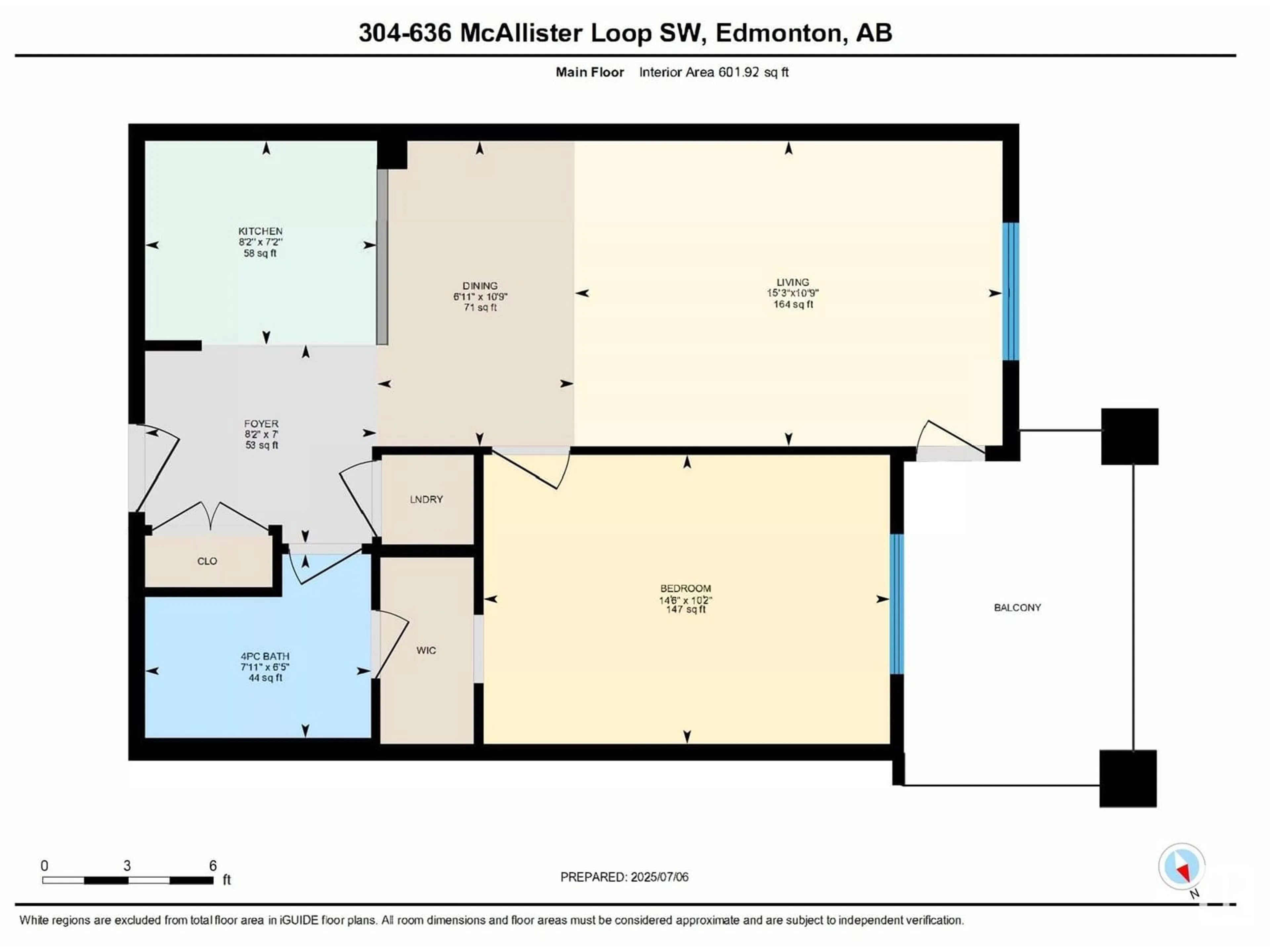 Floor plan for #304 - 636 MCALLISTER LO, Edmonton Alberta T6W1N4