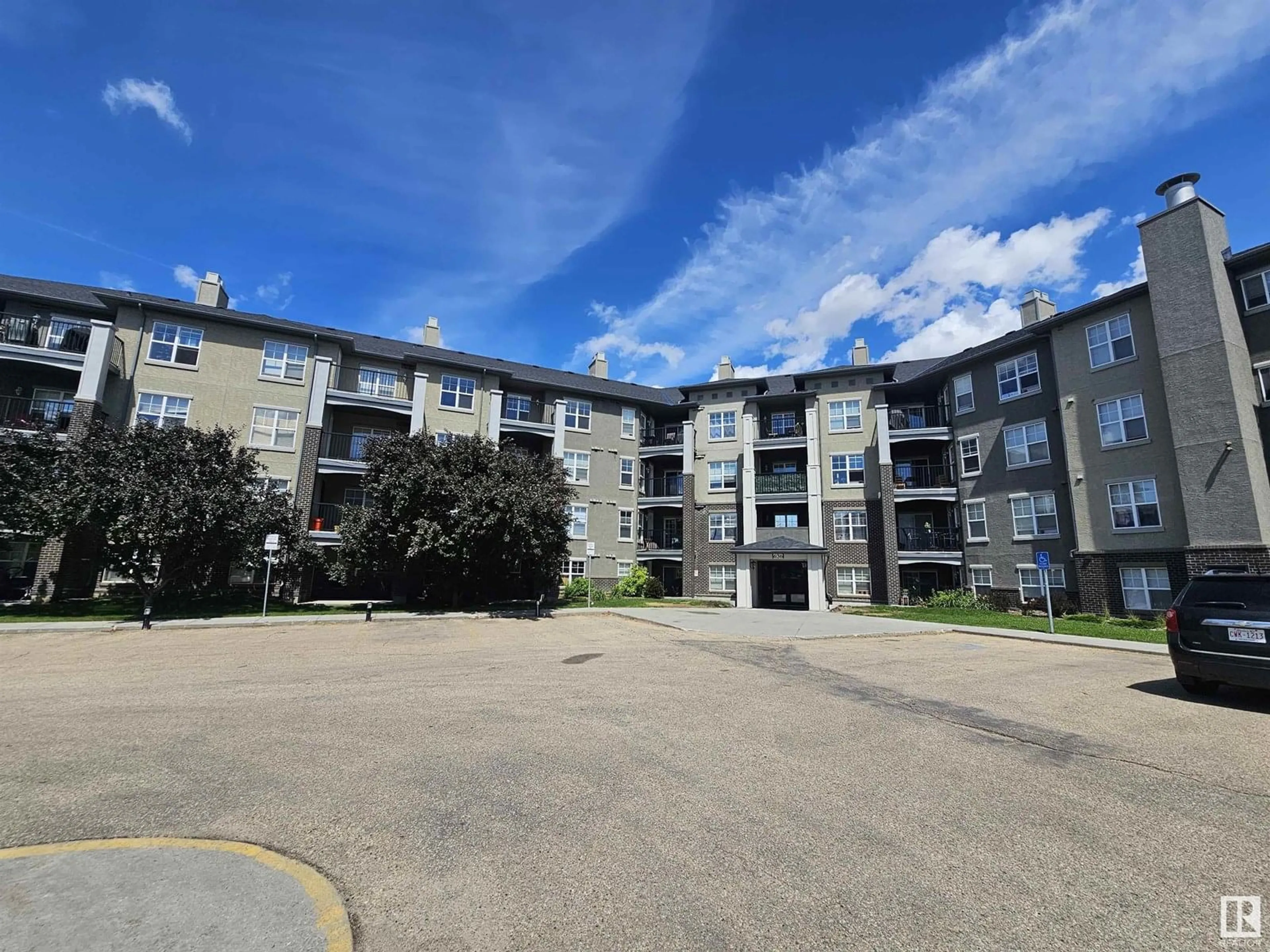 A pic from outside/outdoor area/front of a property/back of a property/a pic from drone, building for 314 - 636 MCALLISTER LO SW, Edmonton Alberta T6W1N4