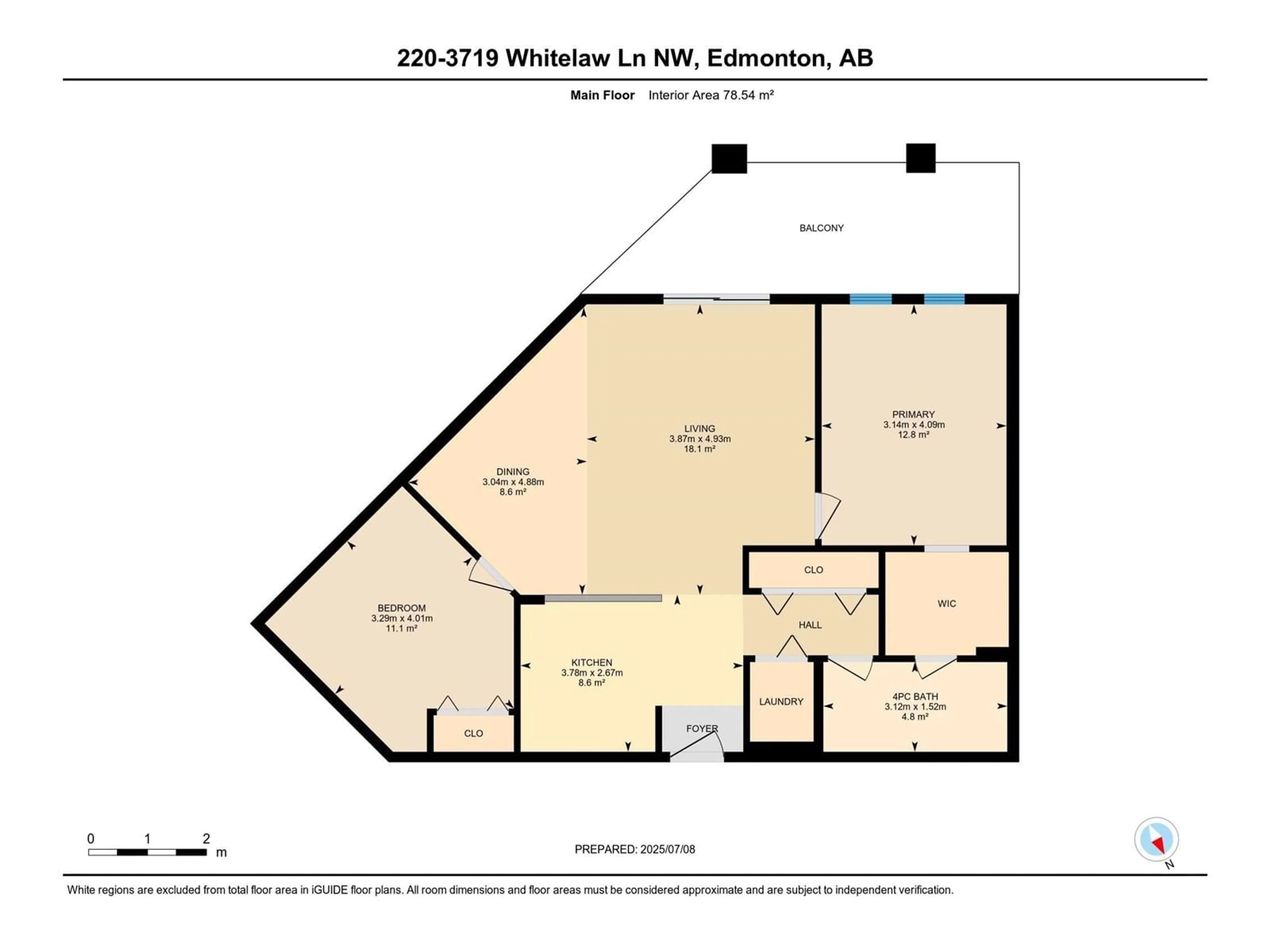 Floor plan for #220 - 3719 WHITELAW LN, Edmonton Alberta T6W2C3