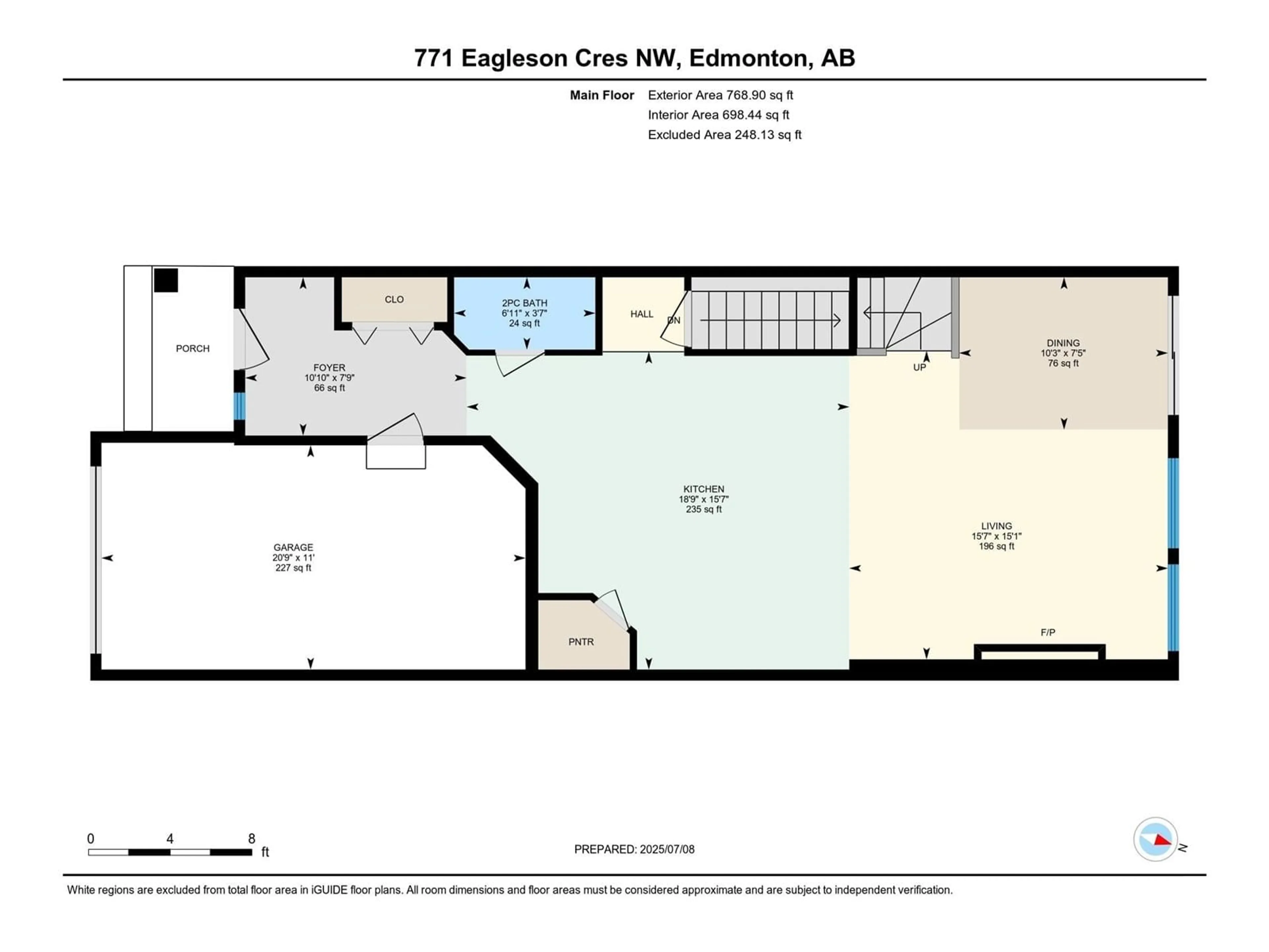 Floor plan for 771 EAGLESON CR, Edmonton Alberta T6M0V2