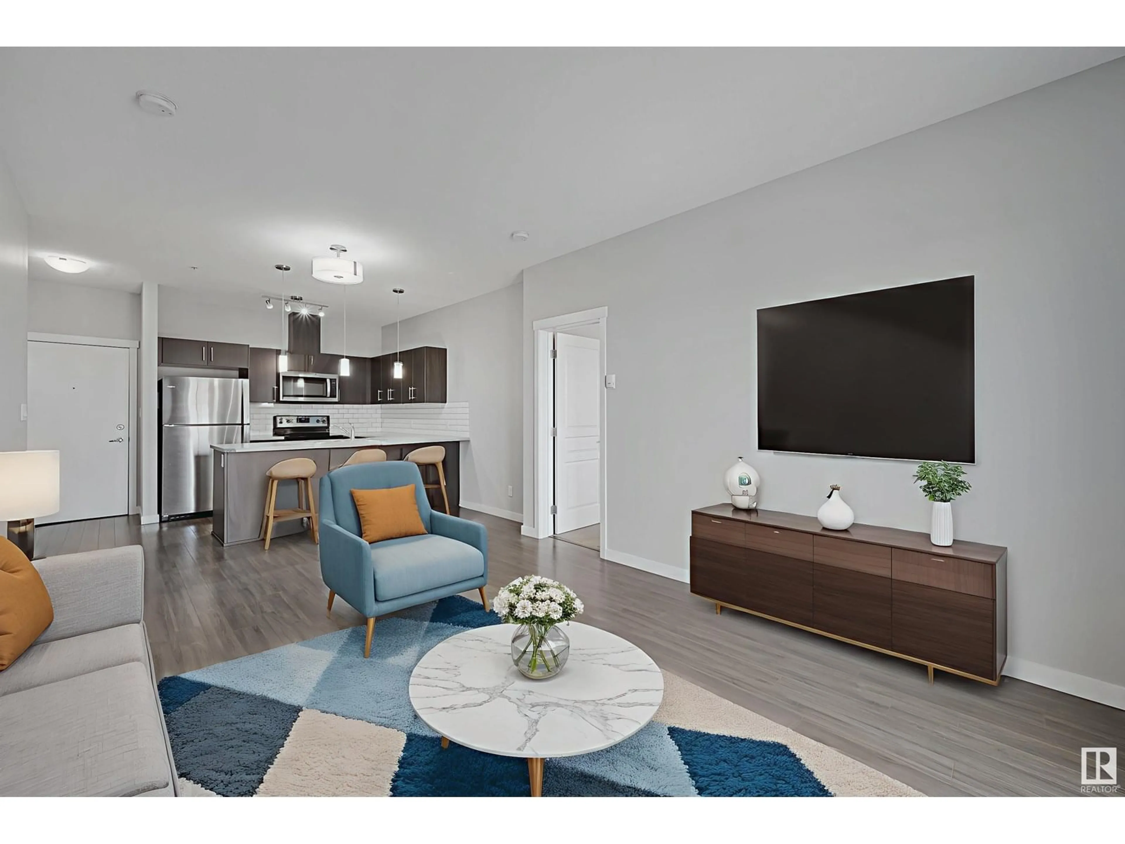 Living room with furniture, unknown for 812 - 405 WELSH DR, Edmonton Alberta T6X1Y7