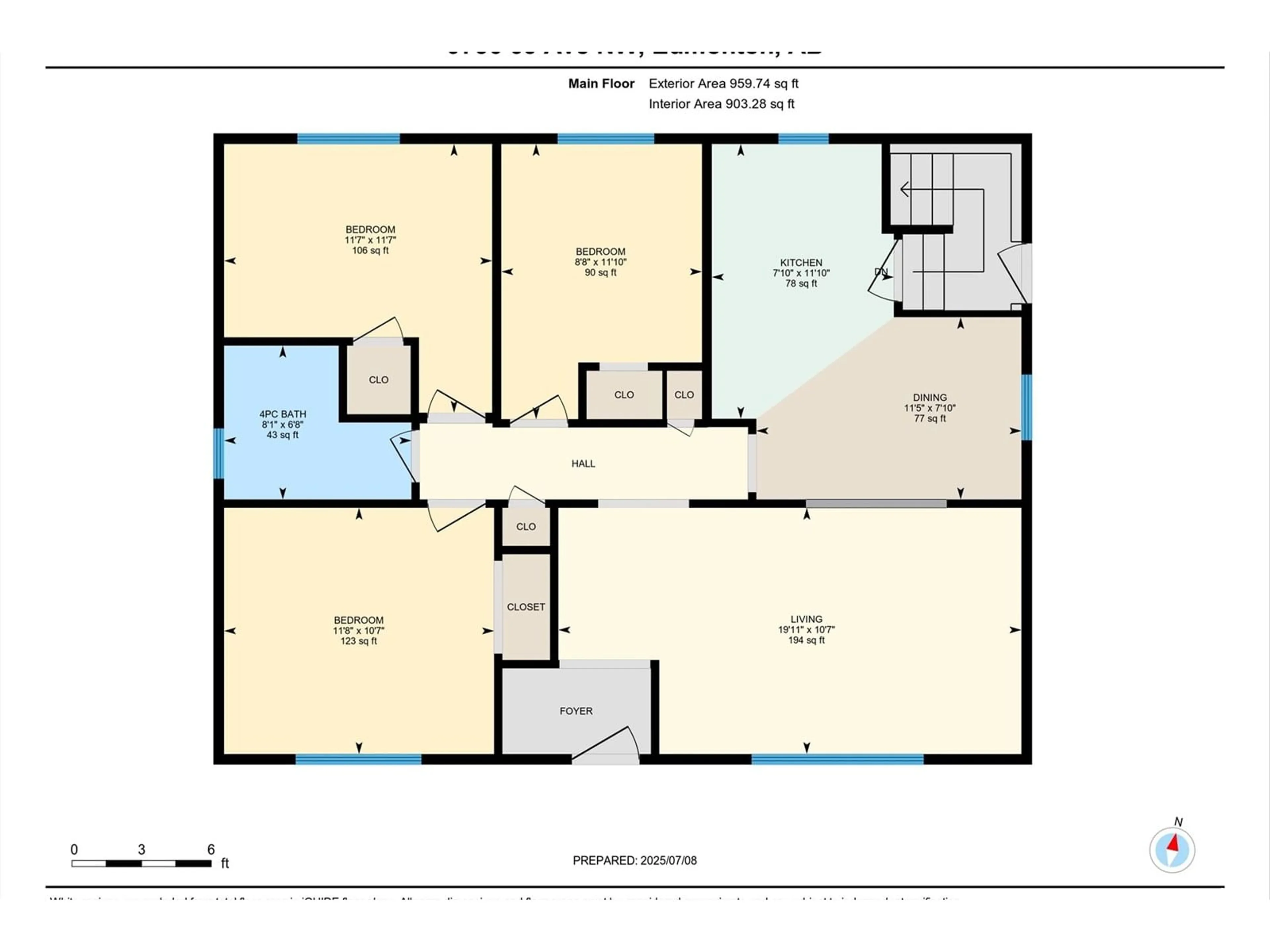 Floor plan for 9736 63 AV, Edmonton Alberta T6E0G6