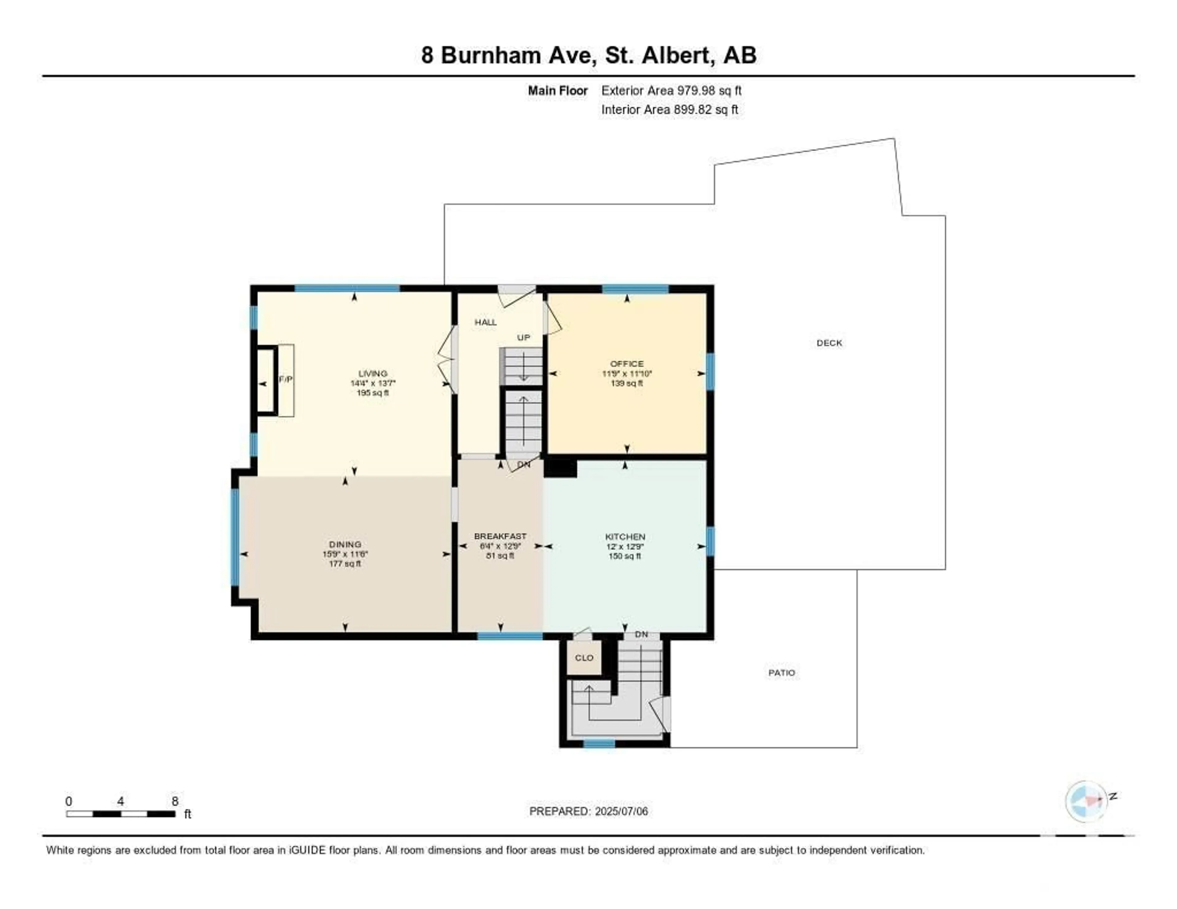 Floor plan for 8 BURNHAM AV, St. Albert Alberta T8N0A7