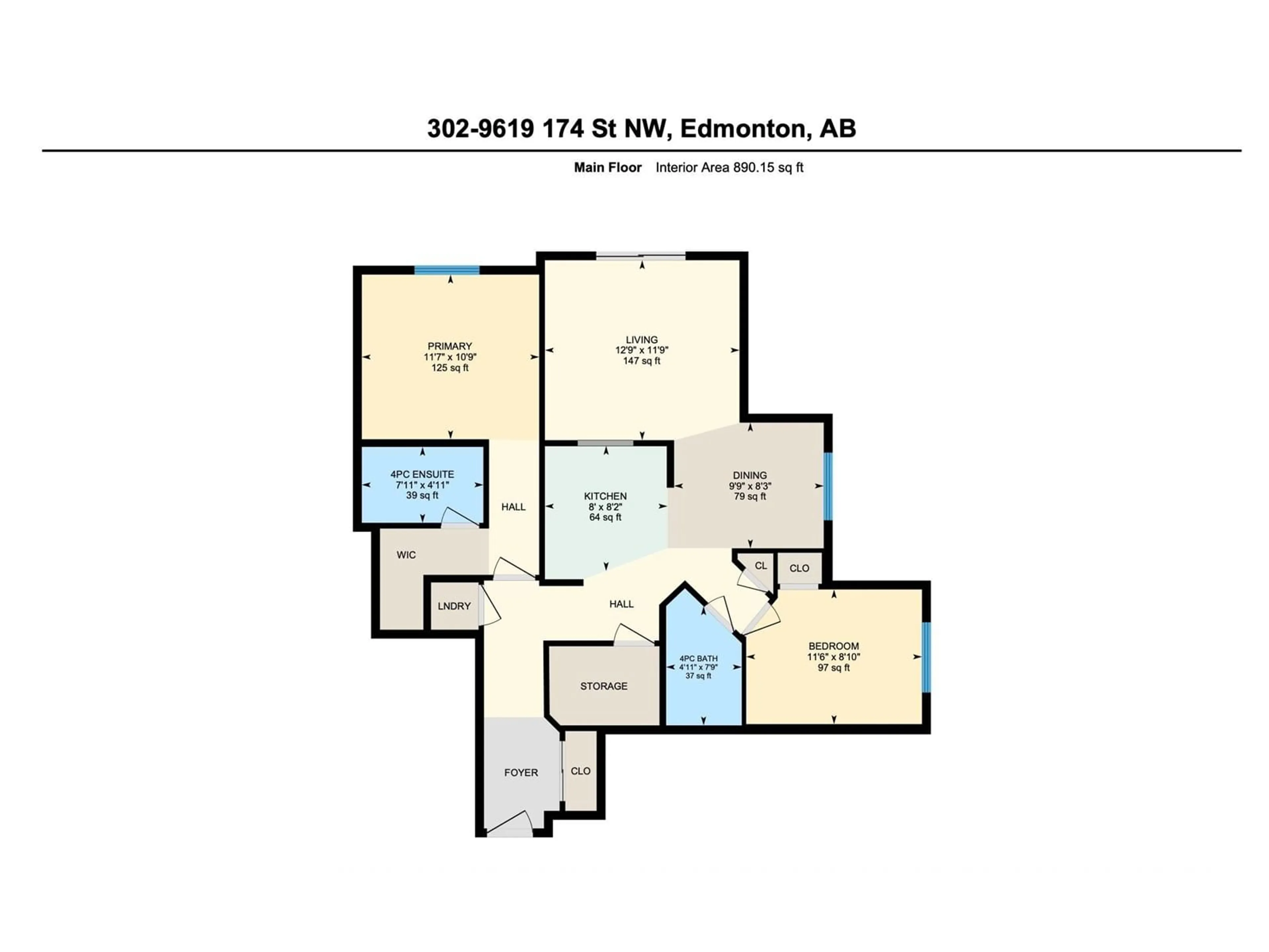 Floor plan for #302 - 9619 174 ST, Edmonton Alberta T5T6C6
