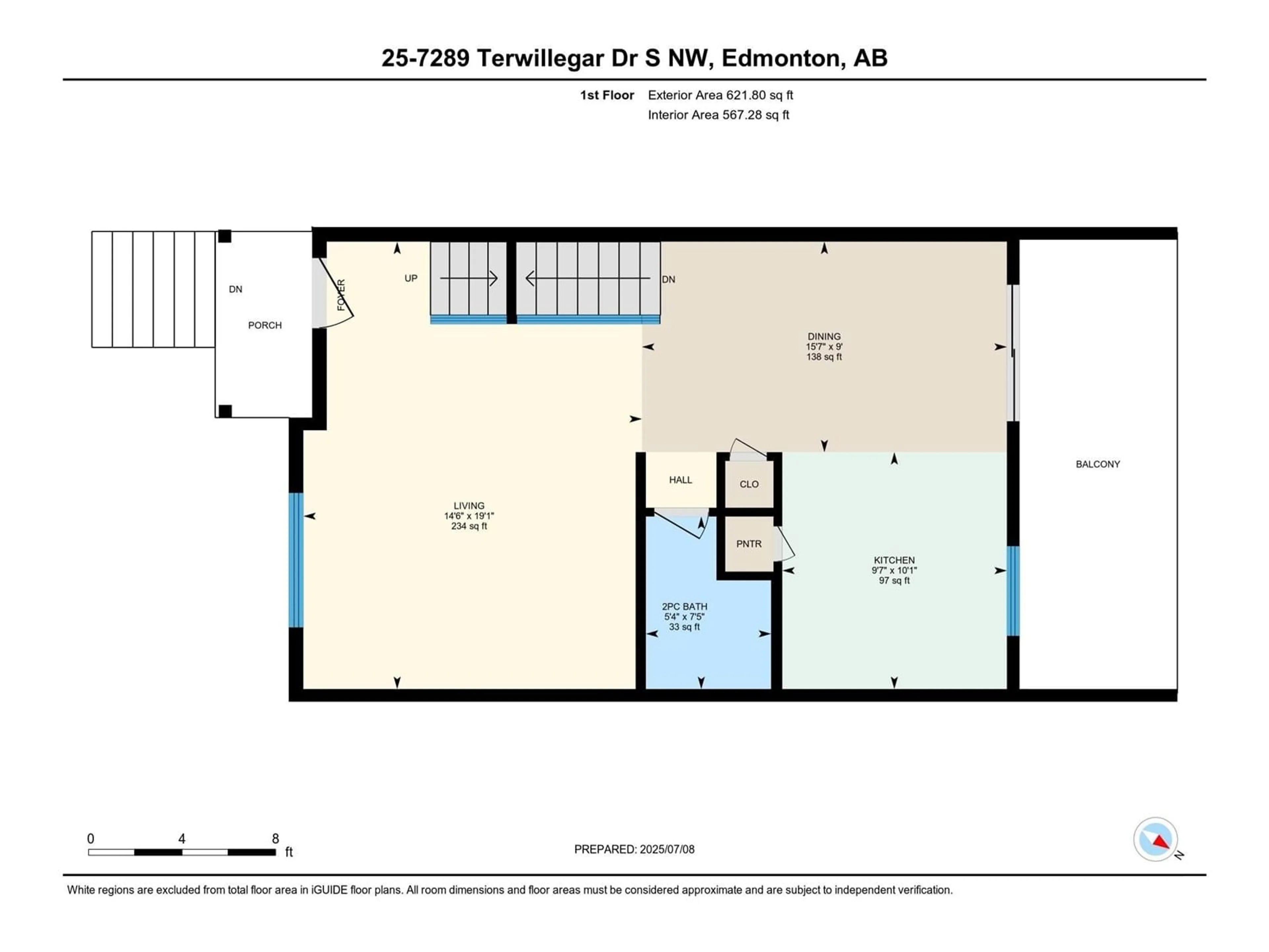 Floor plan for #25 - 7289 SOUTH TERWILLEGAR DR, Edmonton Alberta T6R0N5