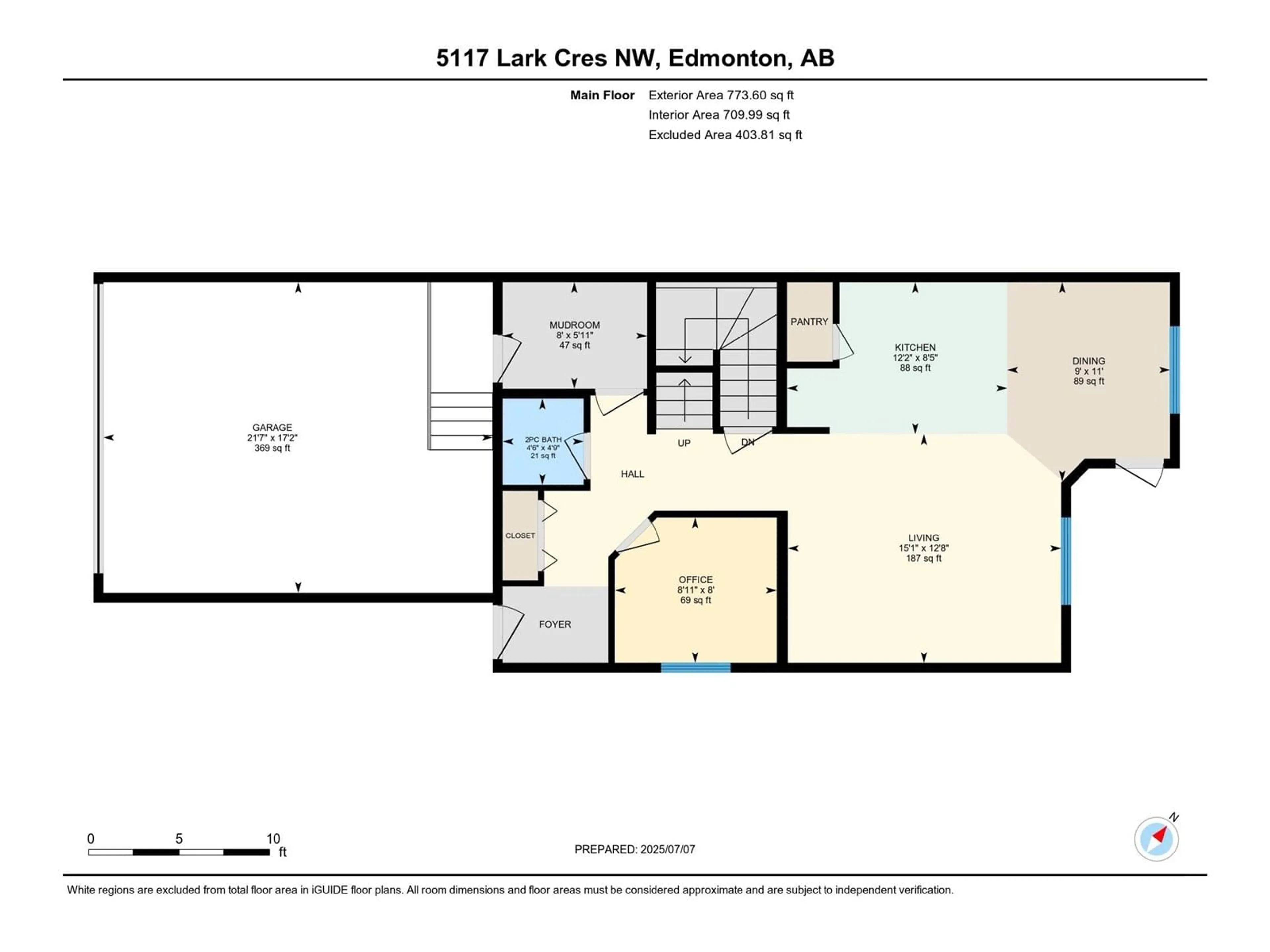Floor plan for 5117 LARK CR, Edmonton Alberta T5S0N9