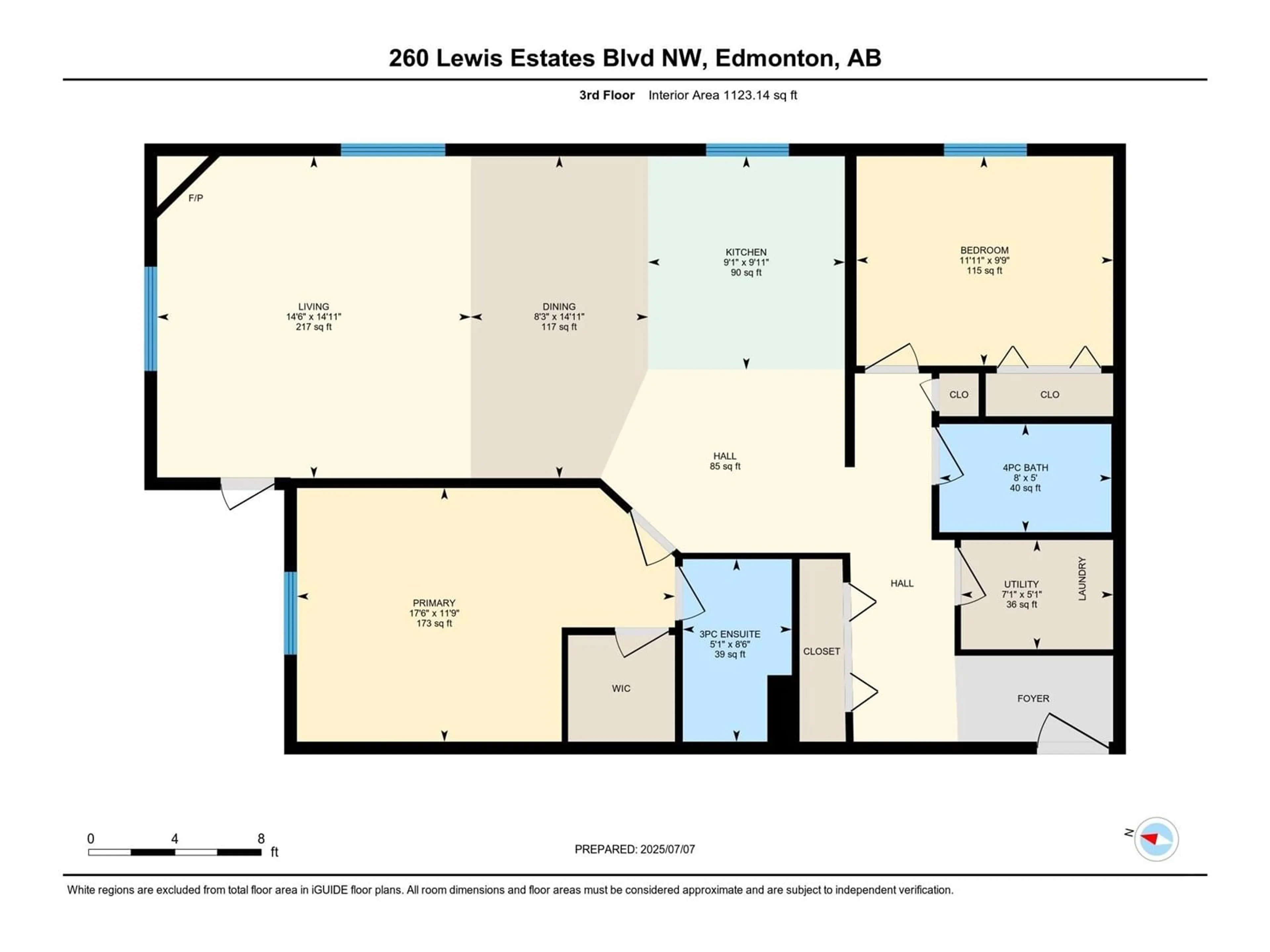 Floor plan for #307 - 260 LEWIS ESTATES BOULEVARD NW, Edmonton Alberta T5T3Y4
