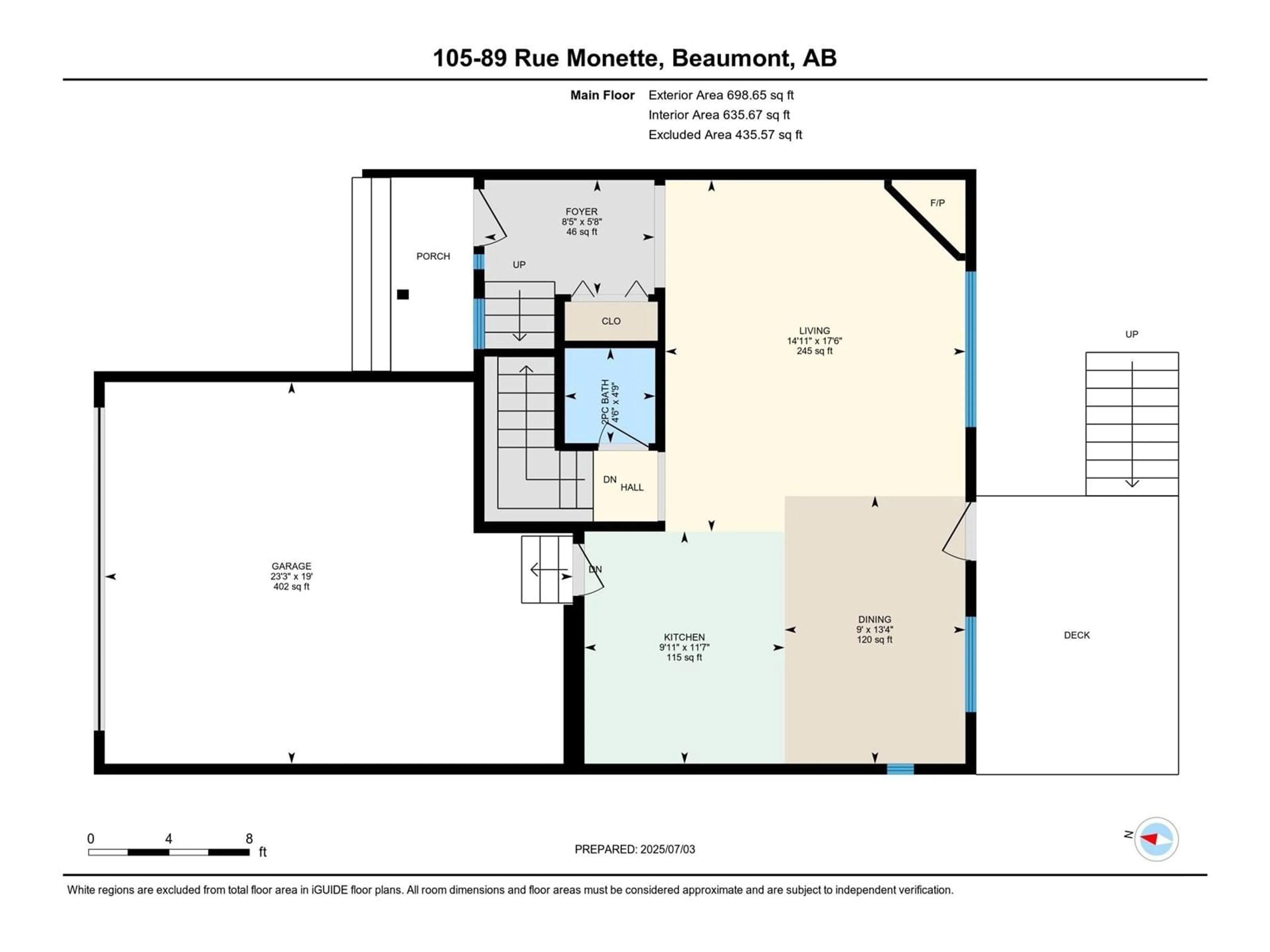 Floor plan for 105 89 RUE MONETTE, Beaumont Alberta T4X1T7
