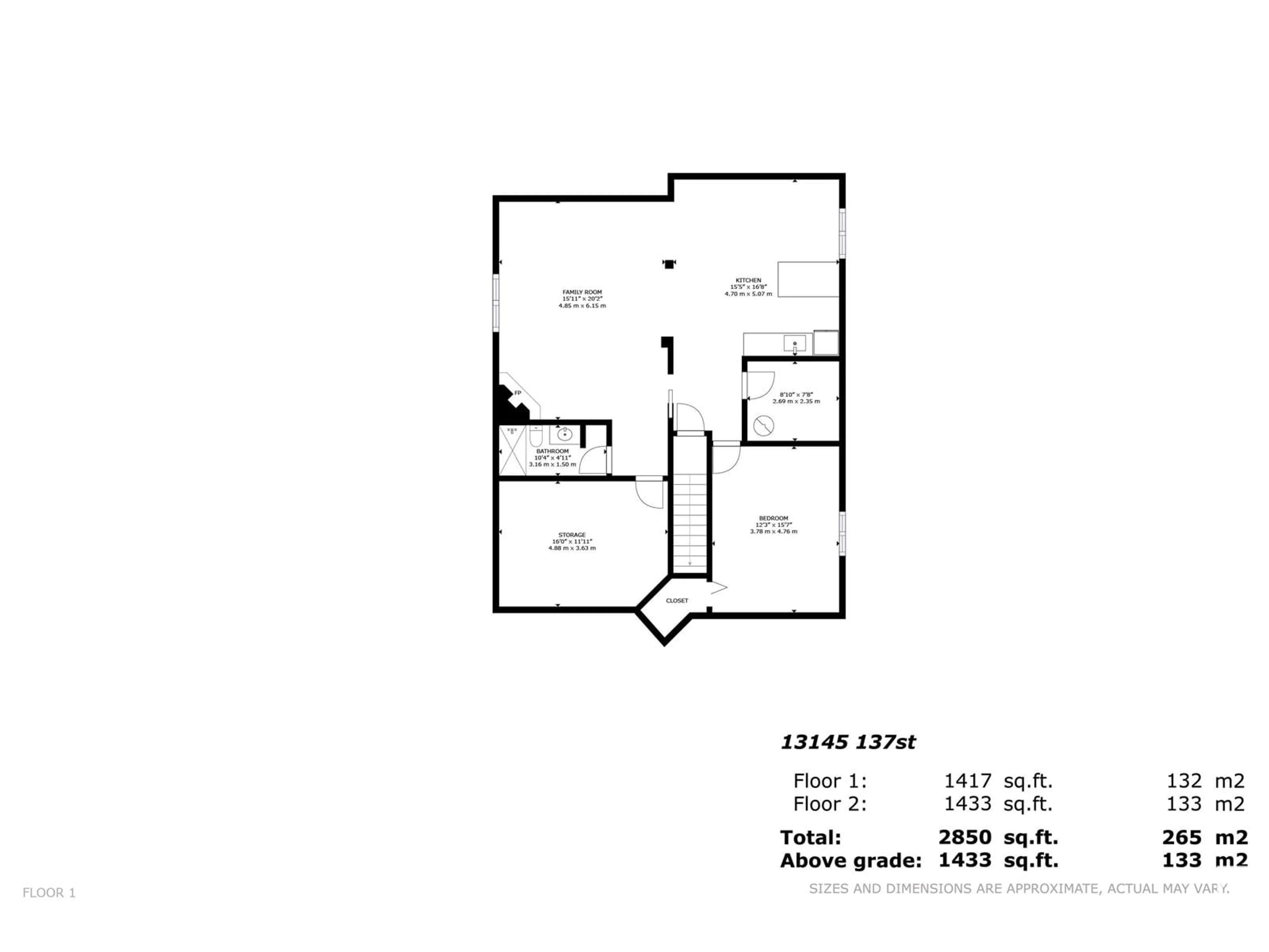 Floor plan for NW - 13145 137 ST, Edmonton Alberta T5L5A1