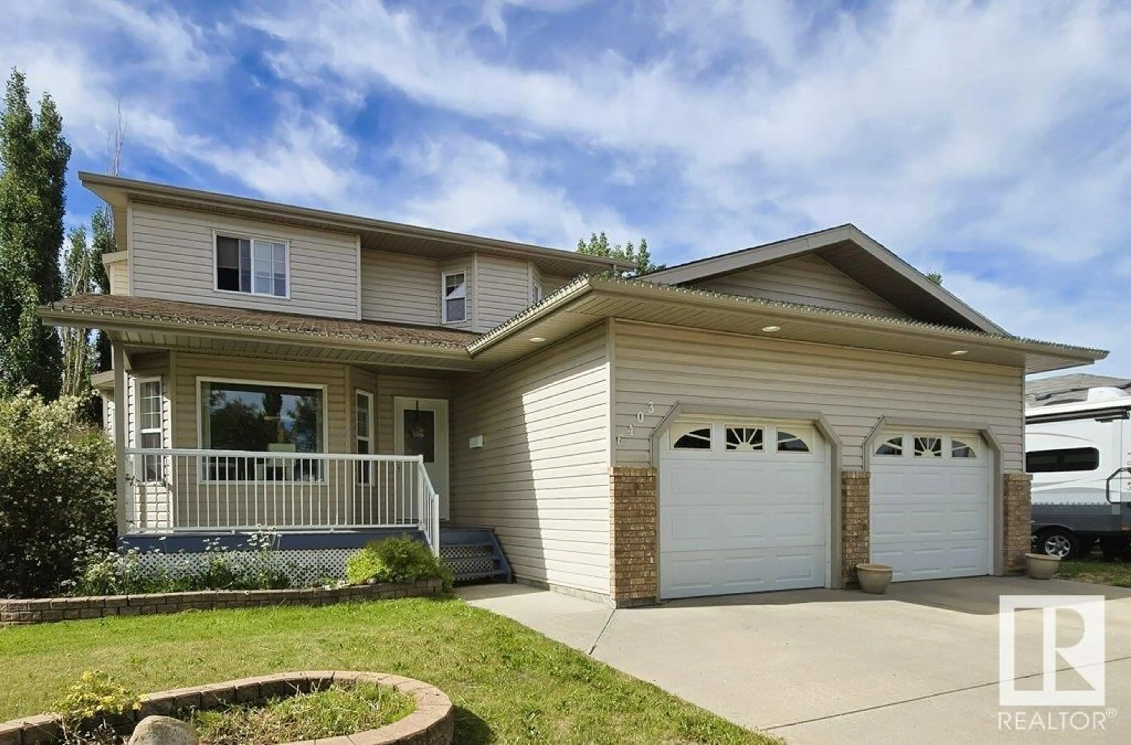 Home with vinyl exterior material, street for 6403 30 AVE, Camrose Alberta T4V4V7
