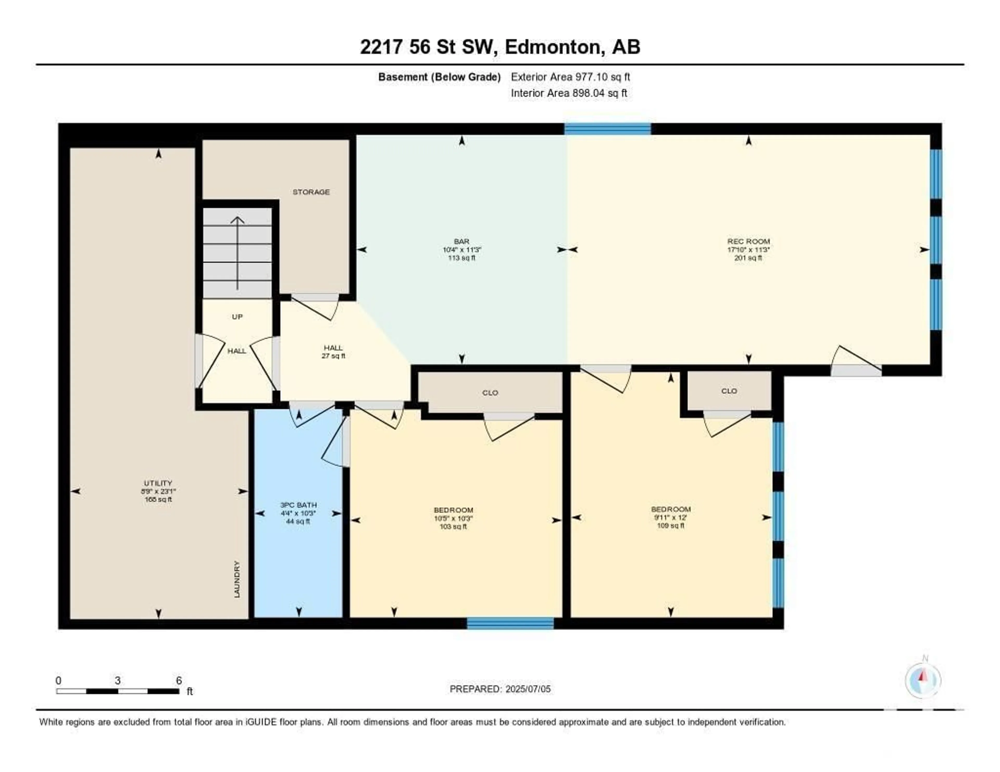 Floor plan for 2217 56 ST, Edmonton Alberta T6X2C1