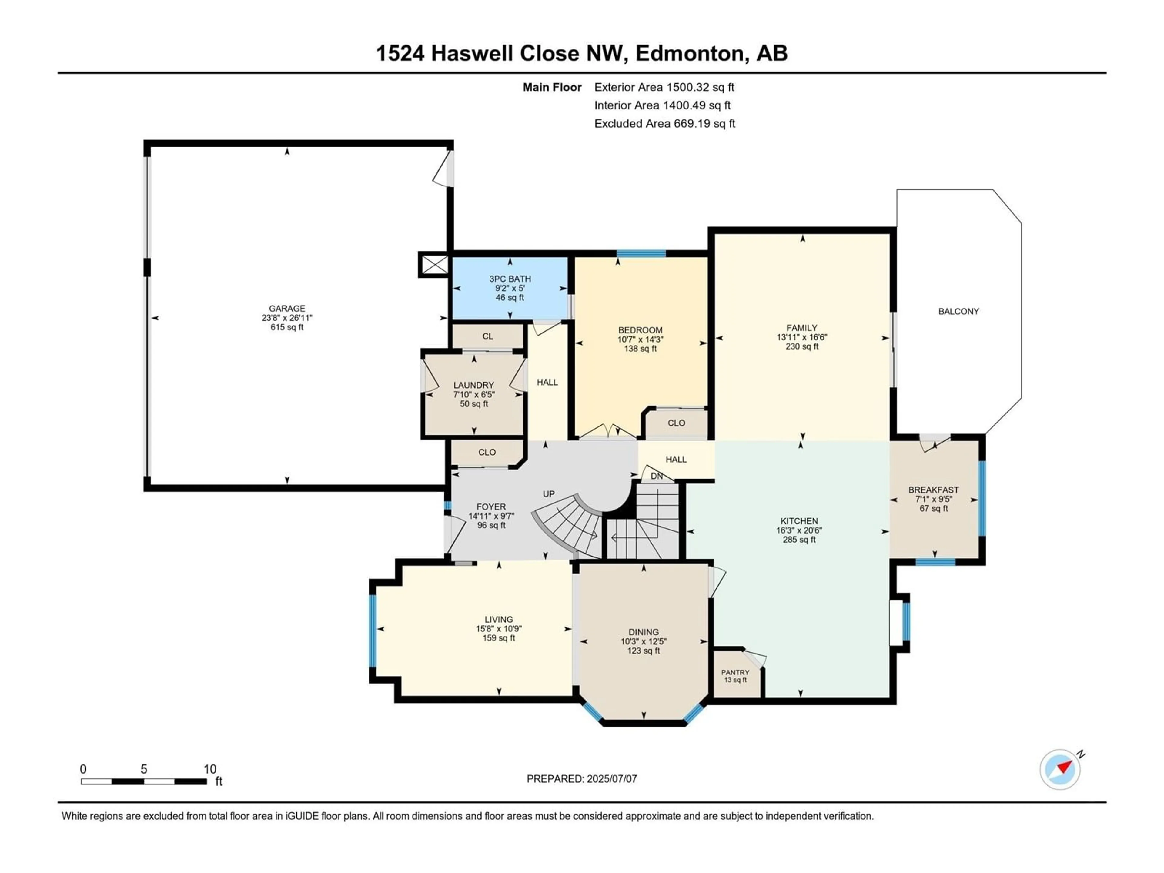 Floor plan for NW - 1524 HASWELL CL, Edmonton Alberta T6R3J4