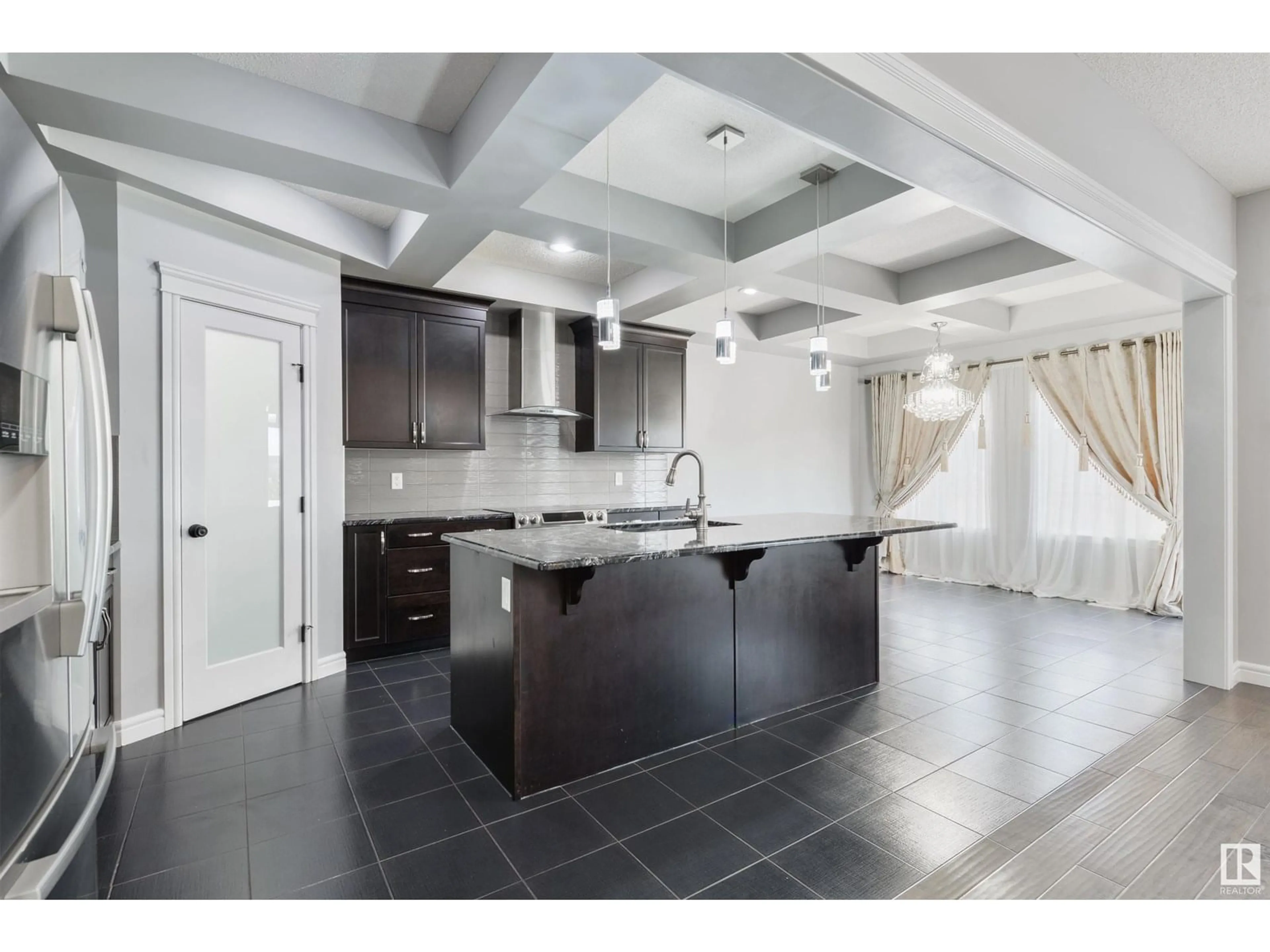 Open concept kitchen, ceramic/tile floor for 1652 DAVIDSON GREEN SW, Edmonton Alberta T6W3J3