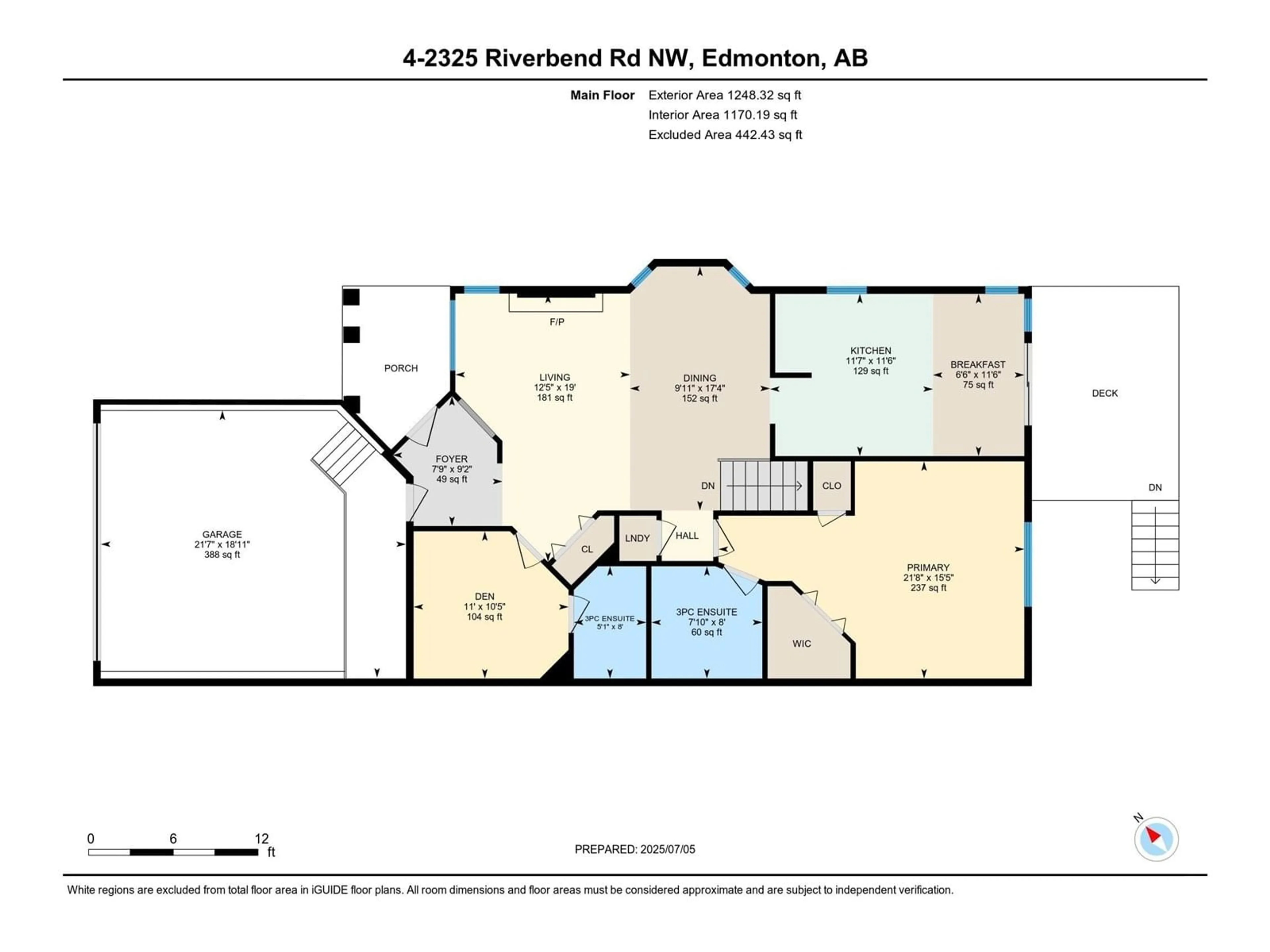 Floor plan for #4 - 2325 RIVERBEND RD, Edmonton Alberta T6R2P9