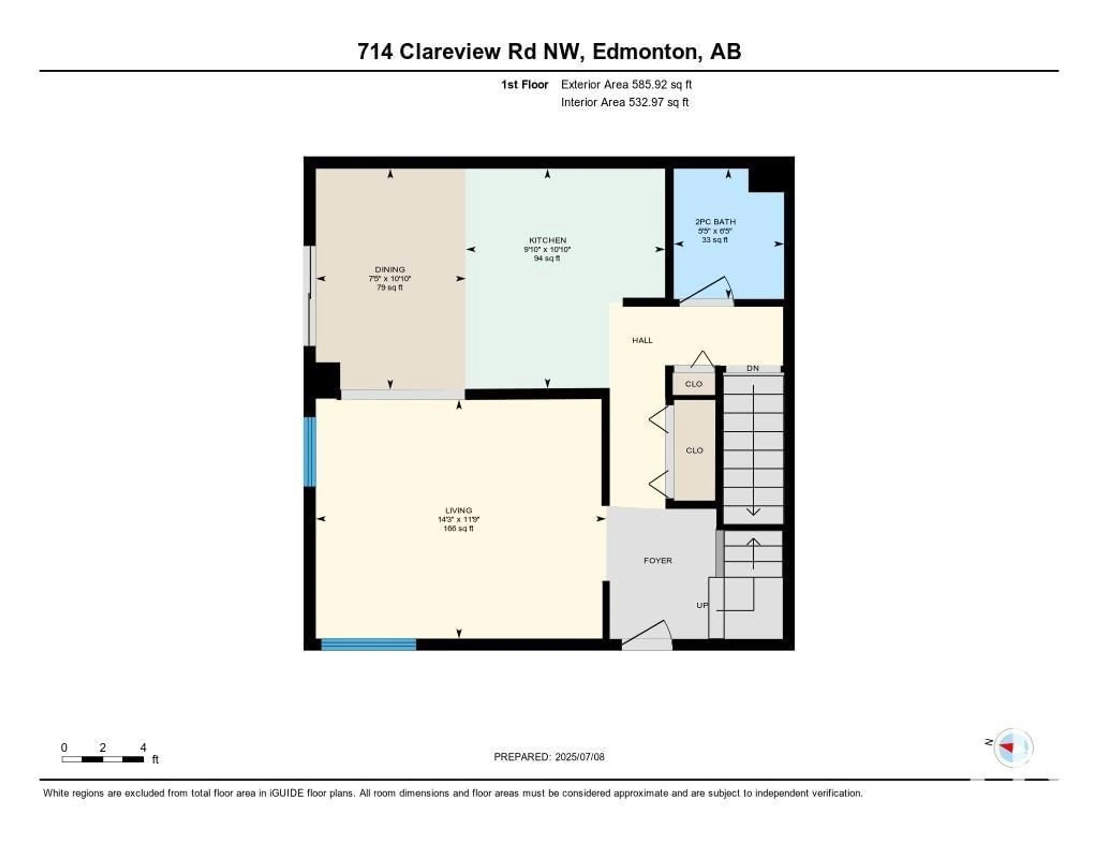 Floor plan for 714 CLAREVIEW RD, Edmonton Alberta T5A4J7
