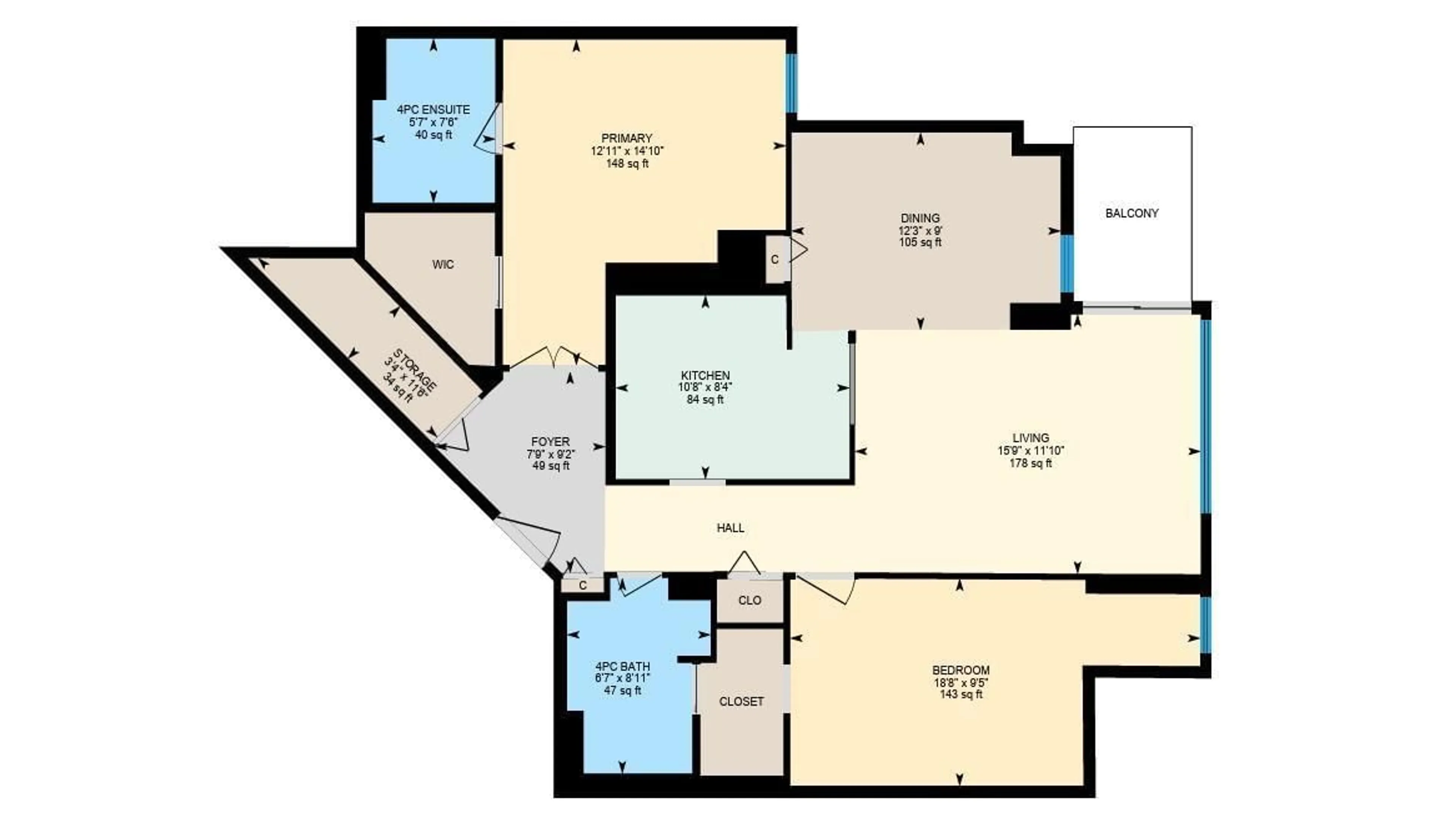 Floor plan for #1405 - 10149 SASKATCHEWAN DR, Edmonton Alberta T6E6B6