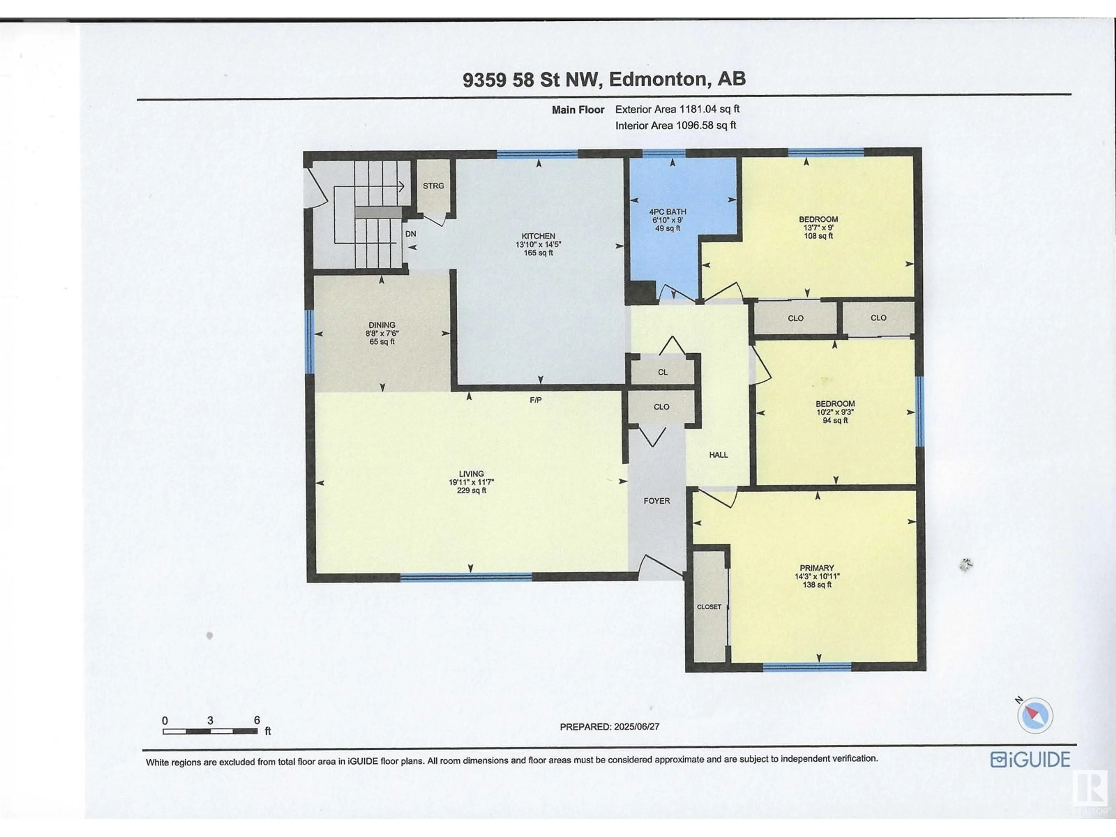 Floor plan for NW - 9359 58 ST, Edmonton Alberta T6B1L7