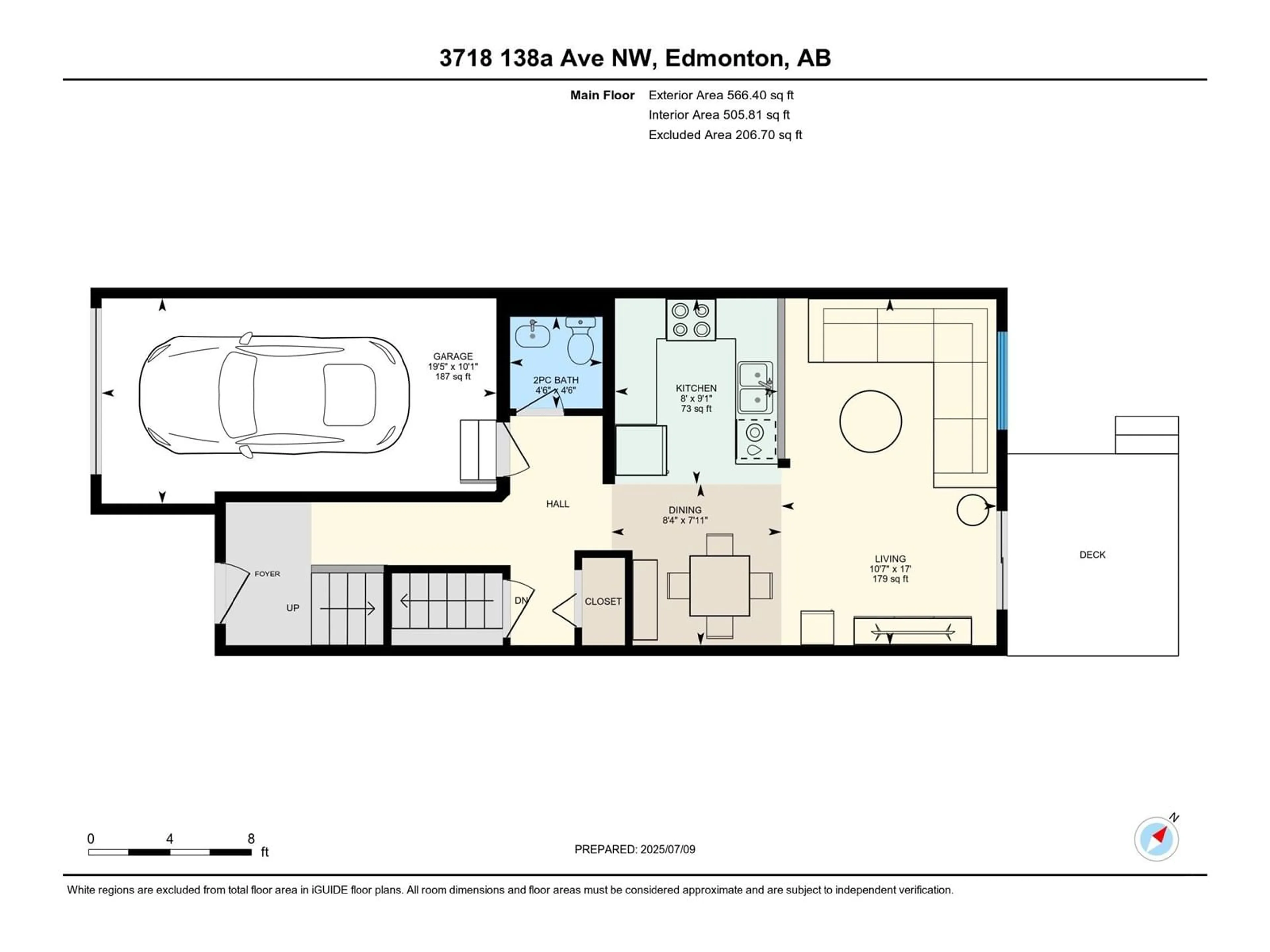 Floor plan for NW - 3718 138A AV, Edmonton Alberta T5Y3G5