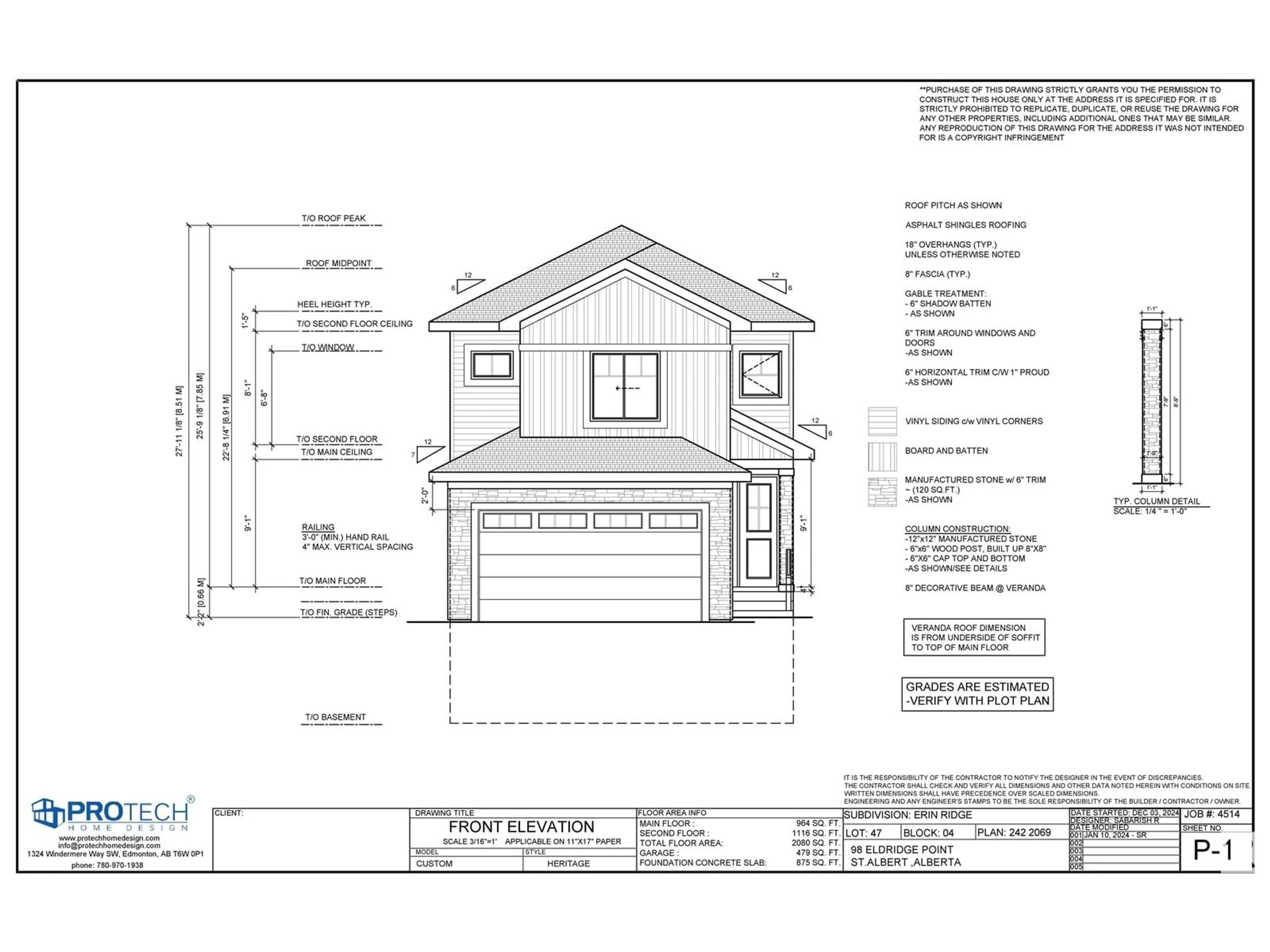 Floor plan for 96 ELDRIDGE POINT, St. Albert Alberta T8N8C4