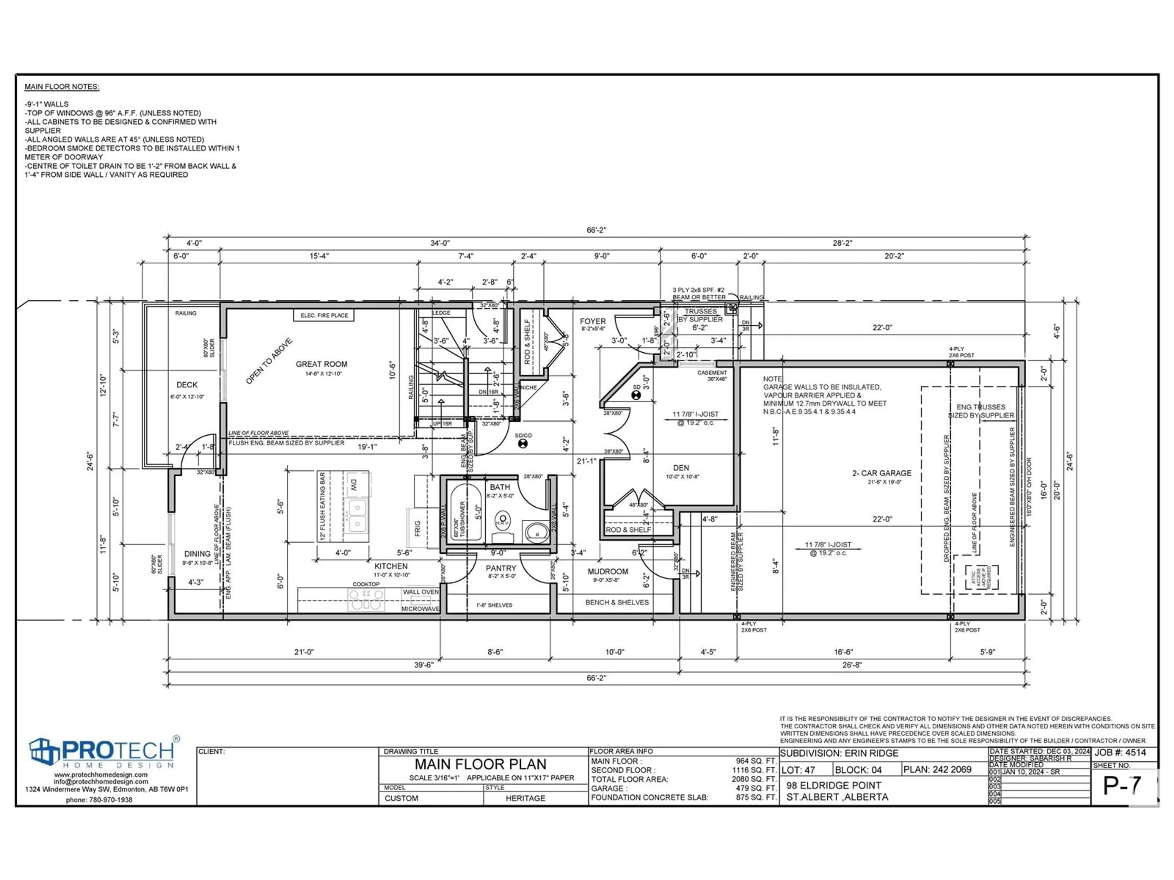 Floor plan for 96 ELDRIDGE POINT, St. Albert Alberta T8N8C4
