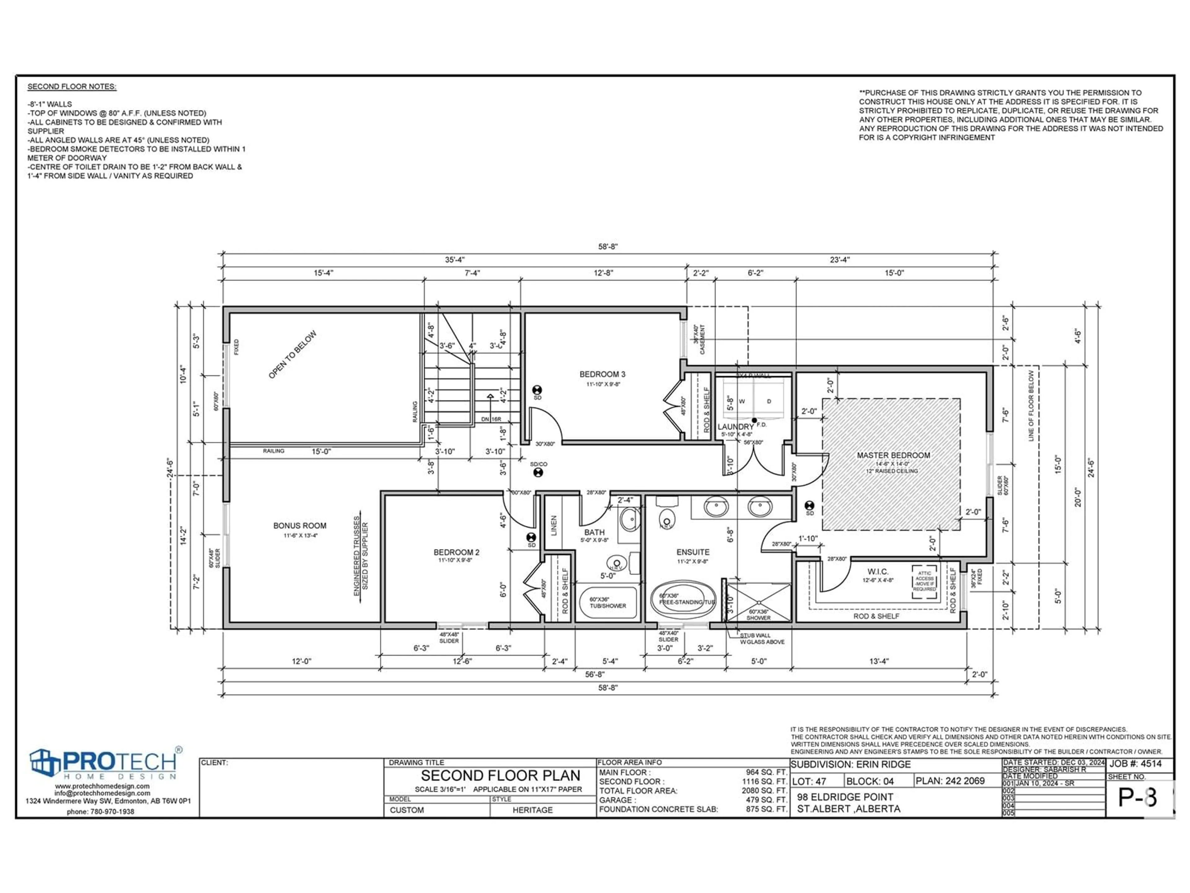 Floor plan for 96 ELDRIDGE POINT, St. Albert Alberta T8N8C4