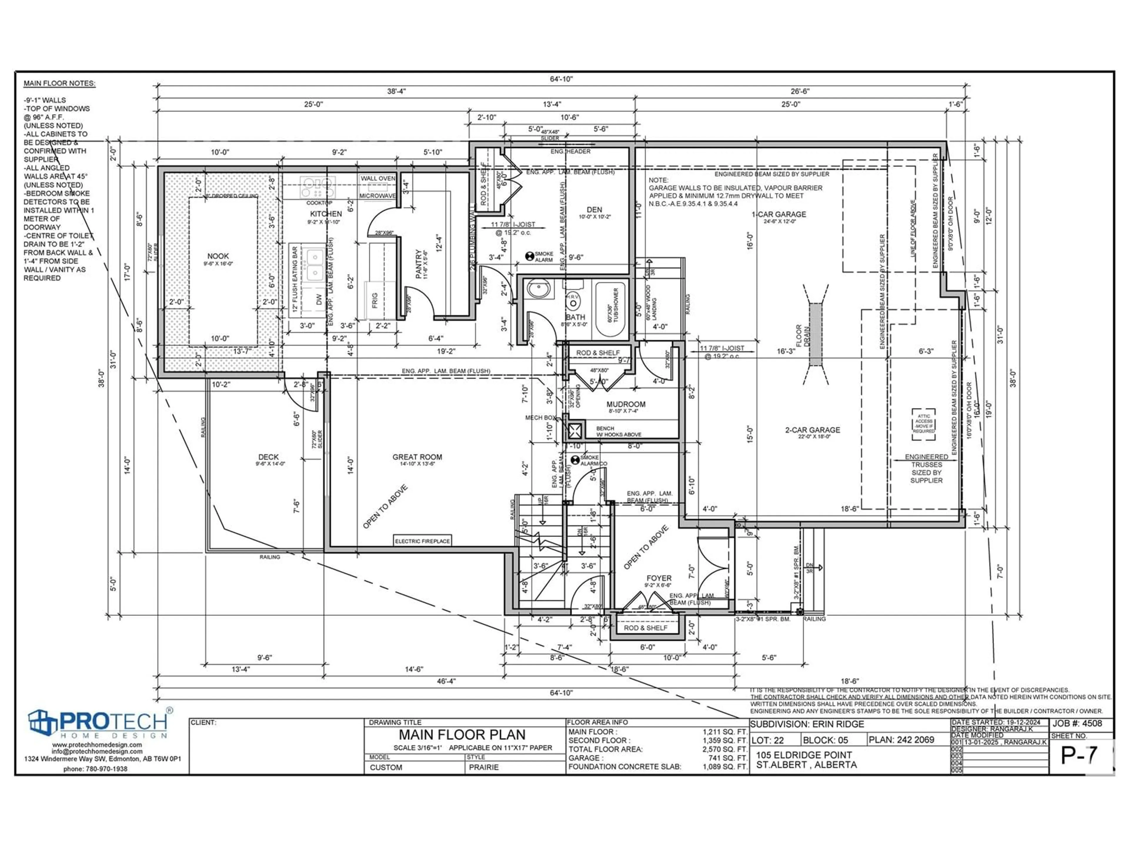 Floor plan for 105 ELDRIDGE POINT, St. Albert Alberta T8N8C3