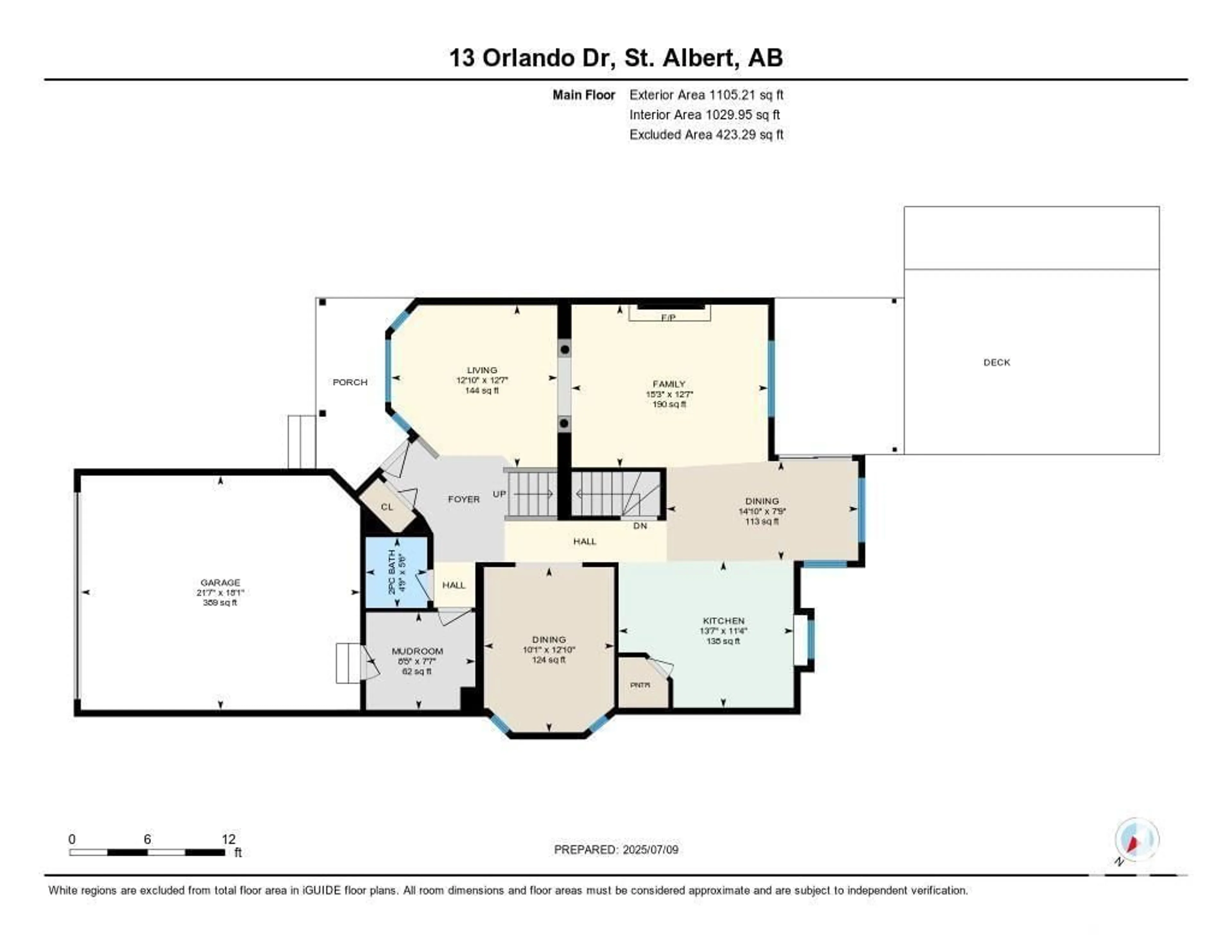 Floor plan for 13 ORLANDO DR, St. Albert Alberta T8N6V9