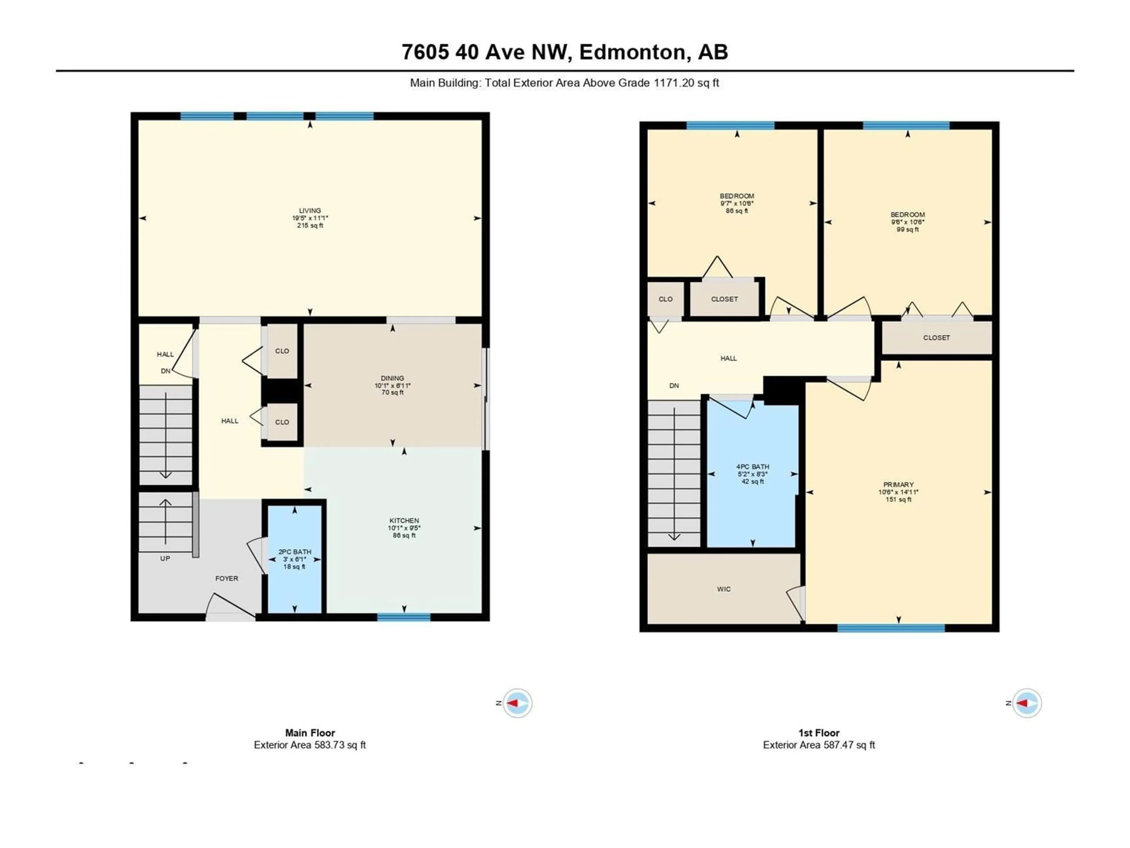 Floor plan for 7605 40 NW, Edmonton Alberta T6K1V5