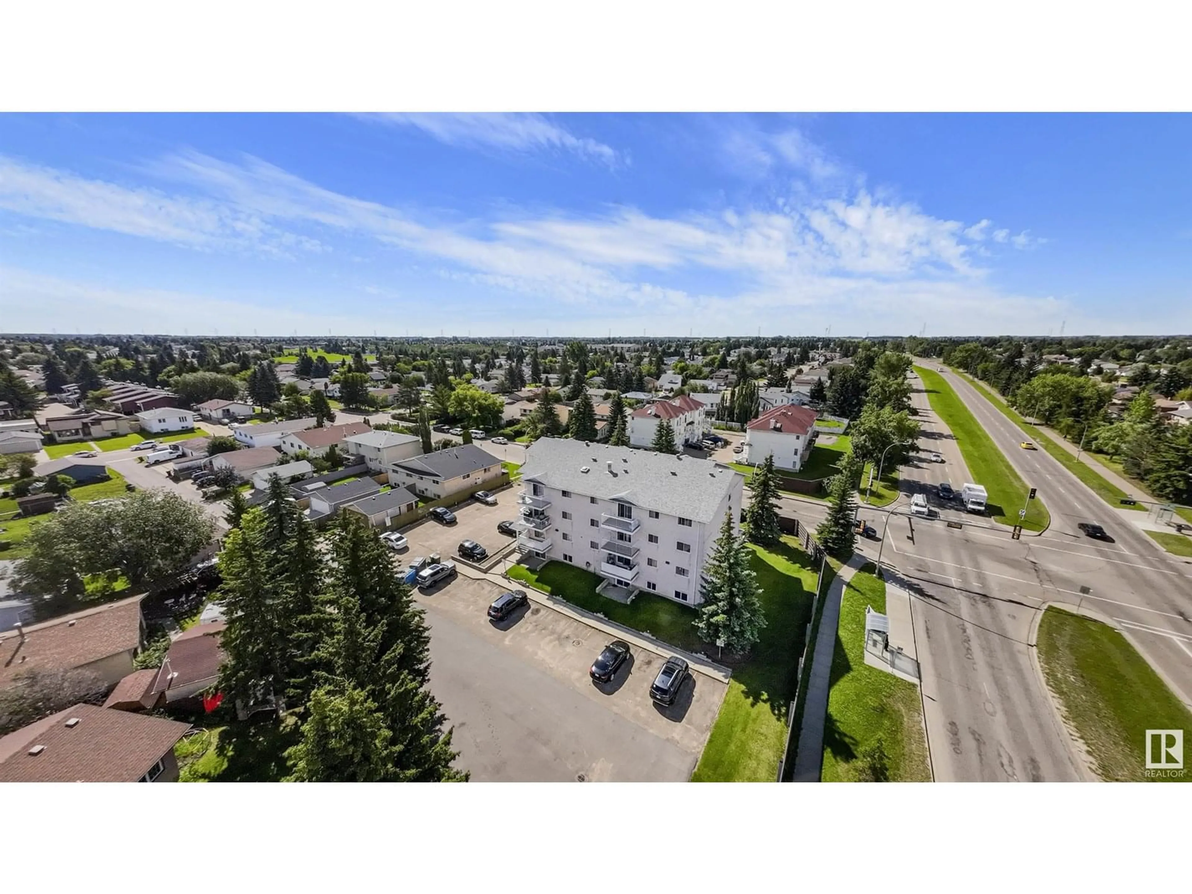 A pic from outside/outdoor area/front of a property/back of a property/a pic from drone, unknown for 401 - 4924 19 AV, Edmonton Alberta T6L4B5