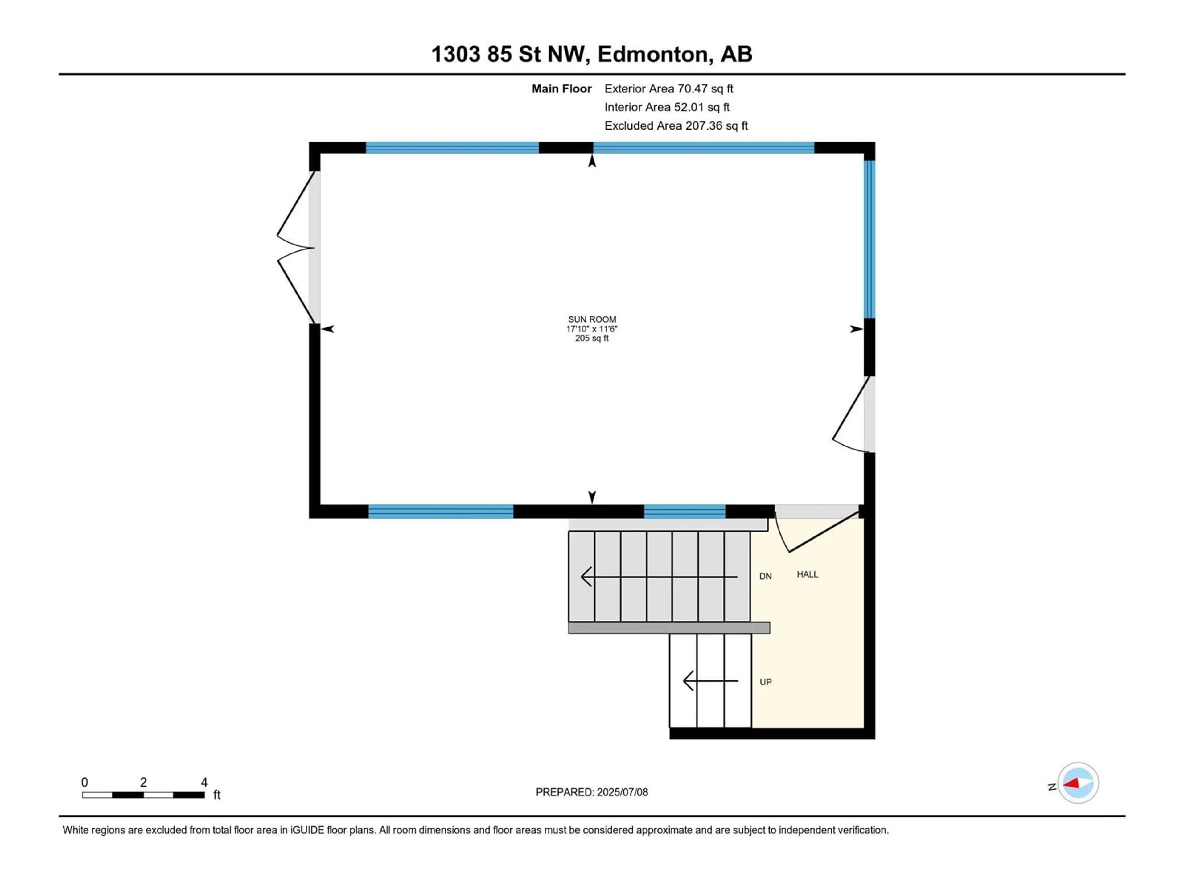 Floor plan for NW - 1303 85 ST, Edmonton Alberta T6K1X7