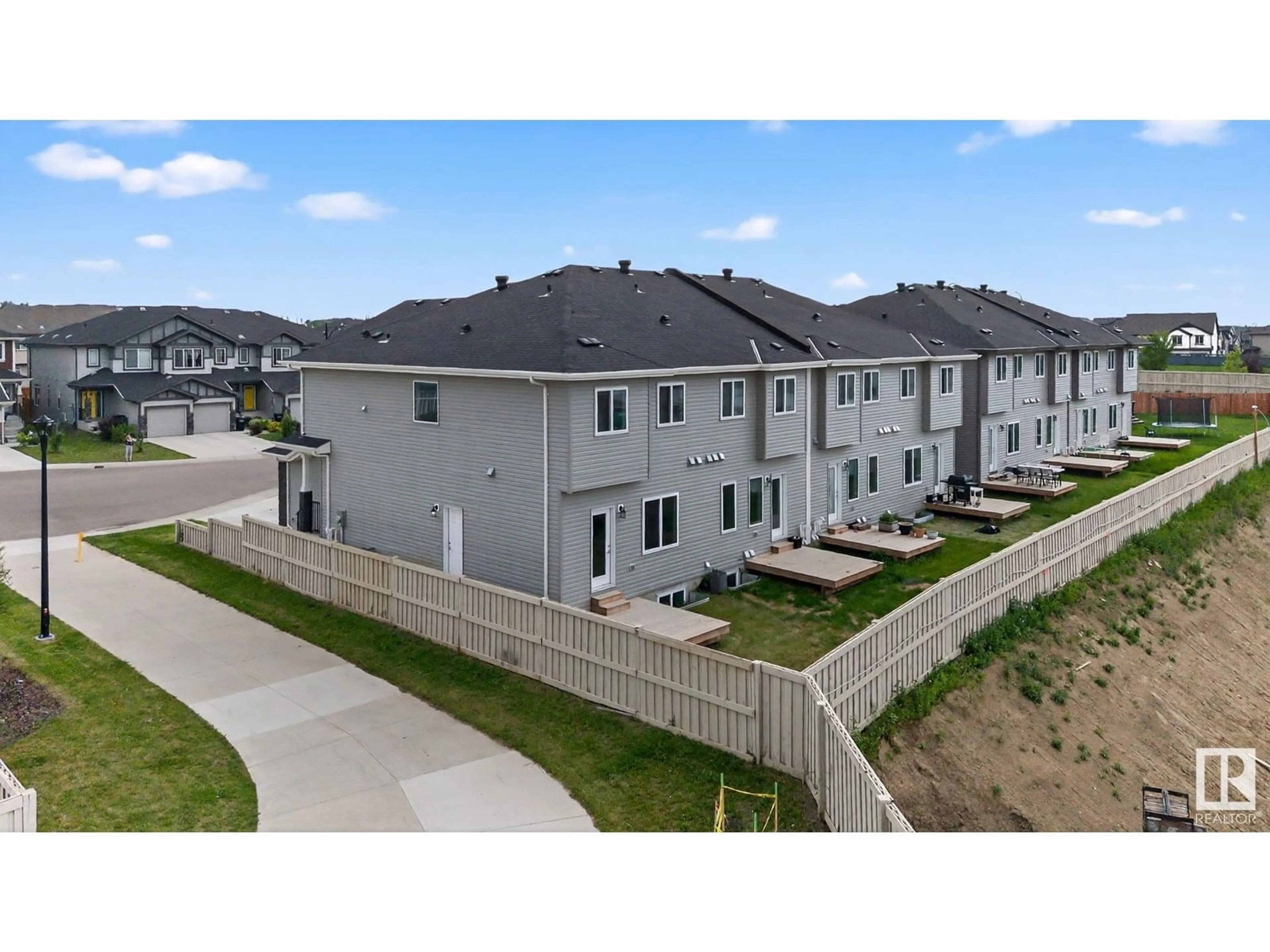 A pic from outside/outdoor area/front of a property/back of a property/a pic from drone, street for 4877/79/81/83 ALWOOD PT., Edmonton Alberta T6W4N1