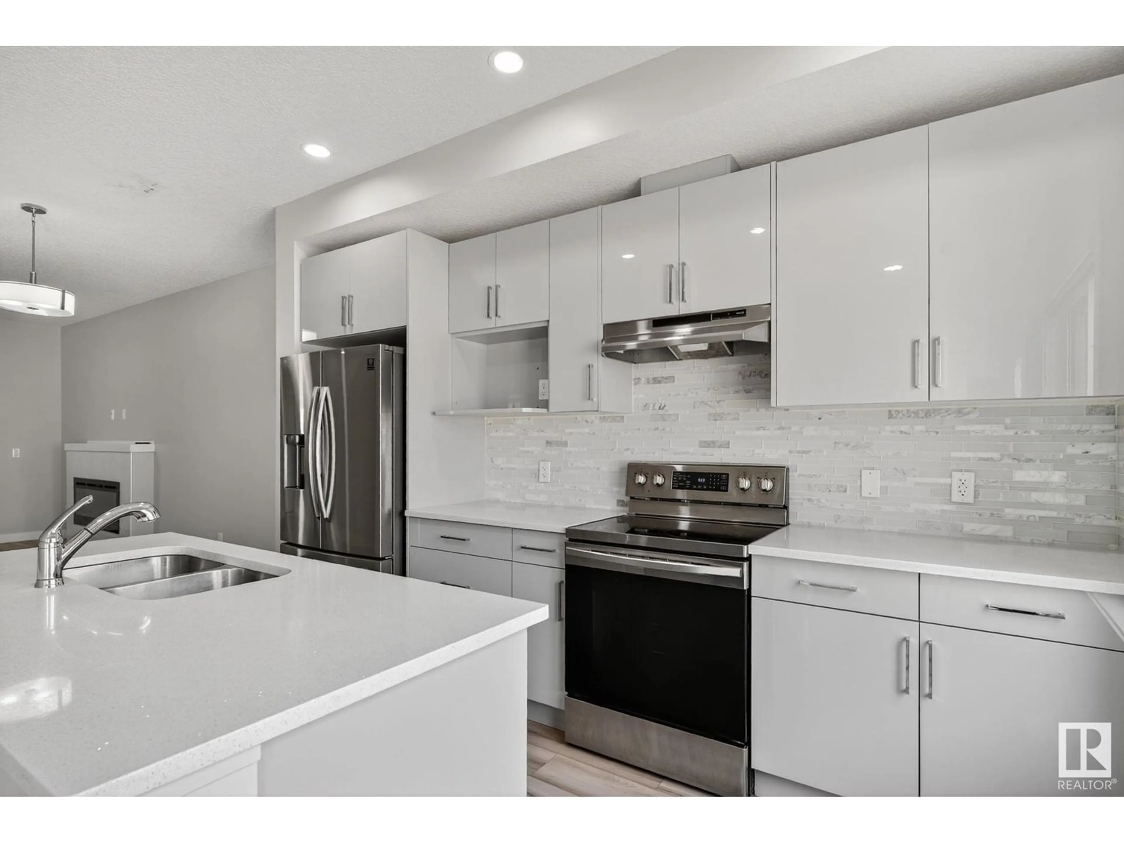 Open concept kitchen, ceramic/tile floor for 4877/79/81/83 ALWOOD PT., Edmonton Alberta T6W4N1