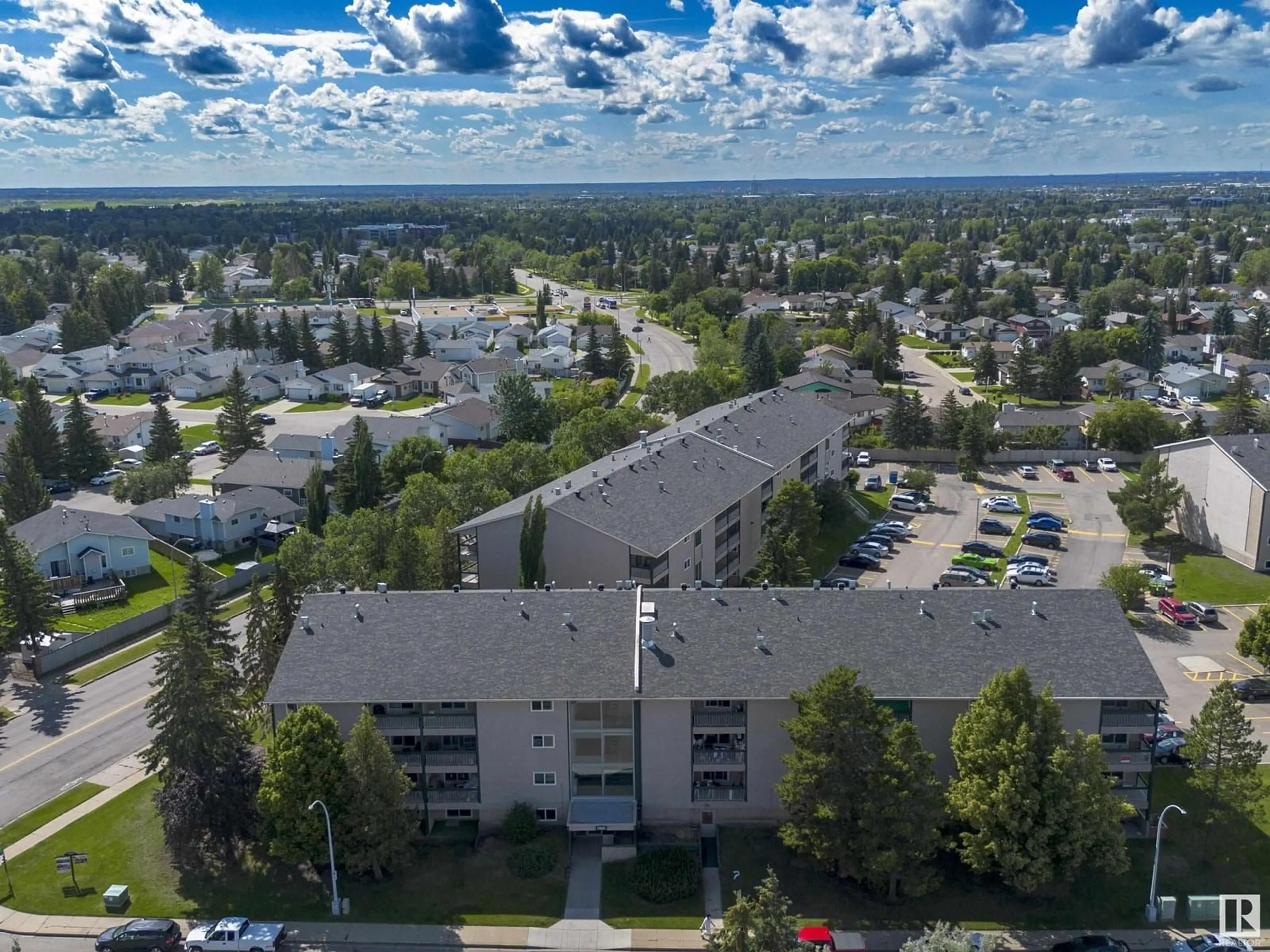 A pic from outside/outdoor area/front of a property/back of a property/a pic from drone, city buildings view from balcony for #309 - 1620 48 ST, Edmonton Alberta T6L5P1