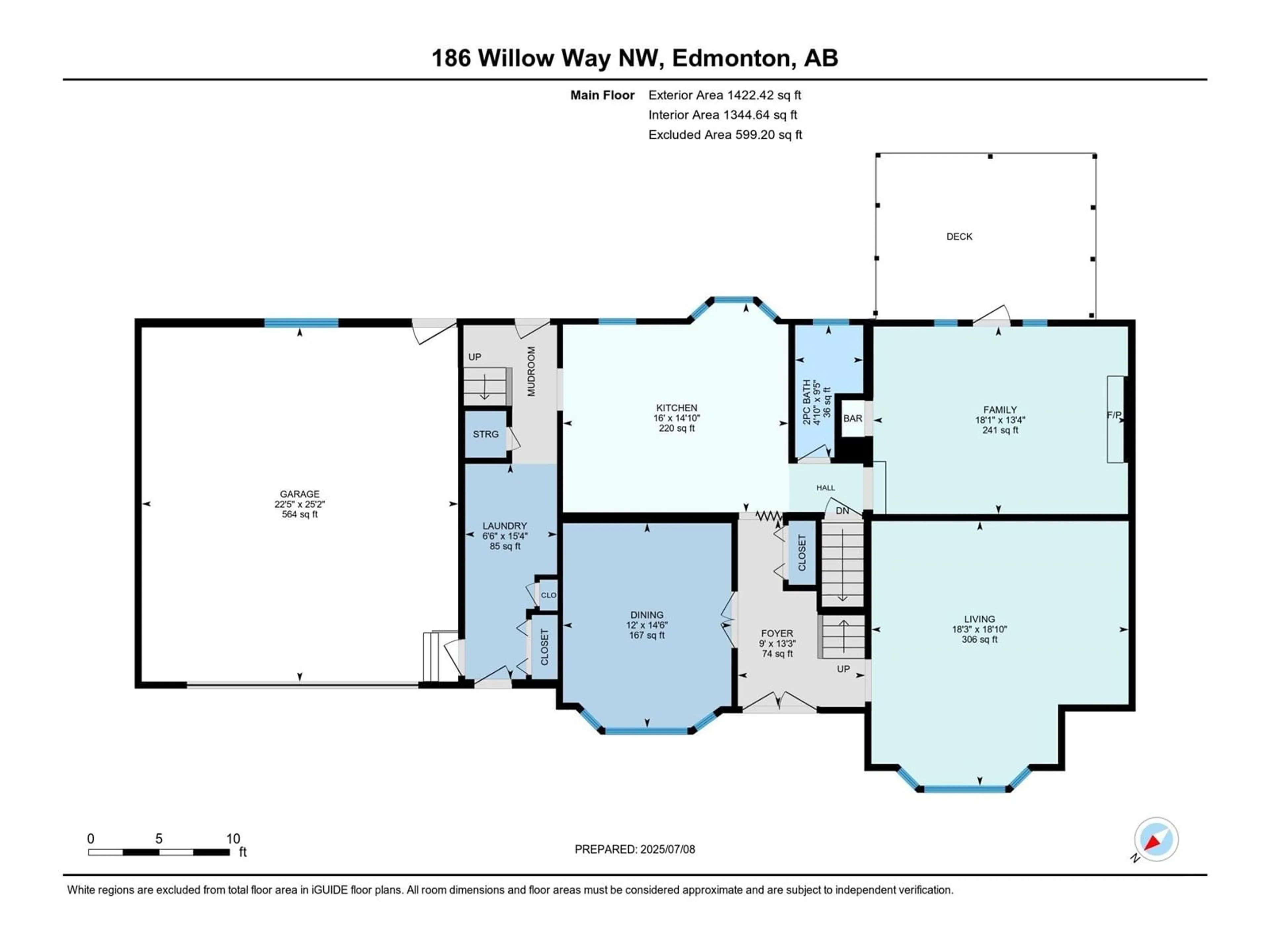 Floor plan for 186 WILLOW WY, Edmonton Alberta T5T1C8