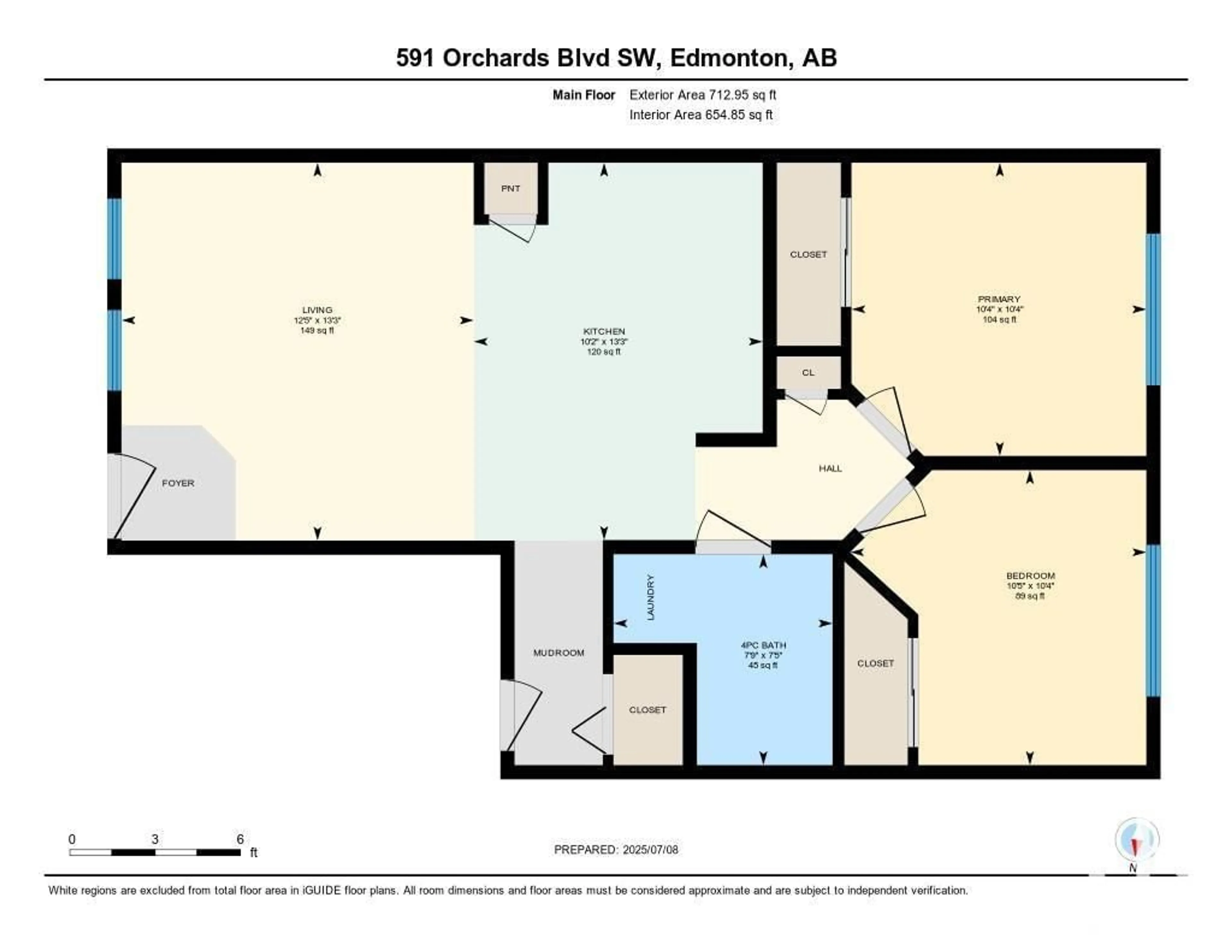 Floor plan for 591 ORCHARDS BV, Edmonton Alberta T6X1V2