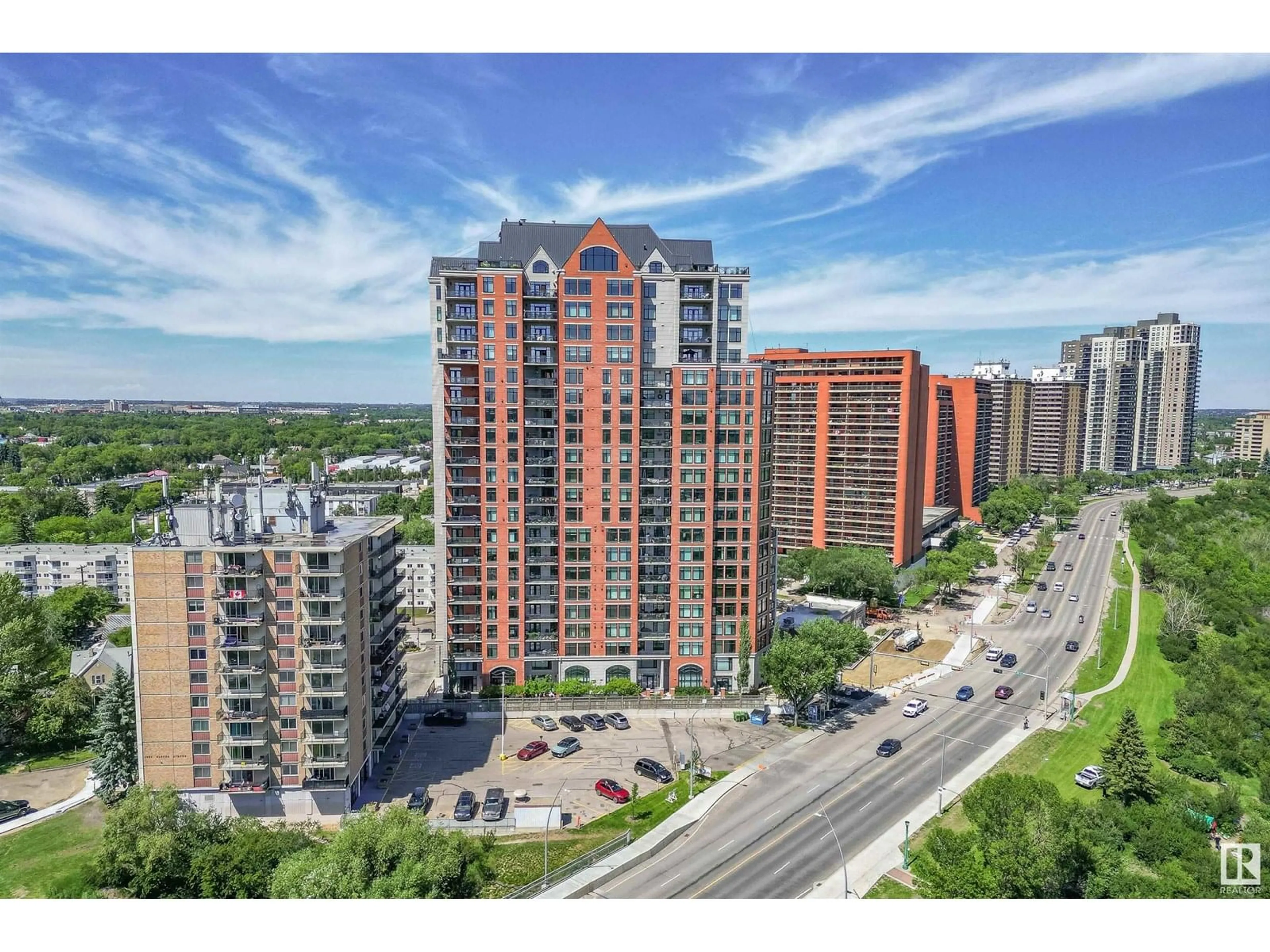 A pic from outside/outdoor area/front of a property/back of a property/a pic from drone, city buildings view from balcony for #706 - 9020 JASPER AV, Edmonton Alberta T5H3S8