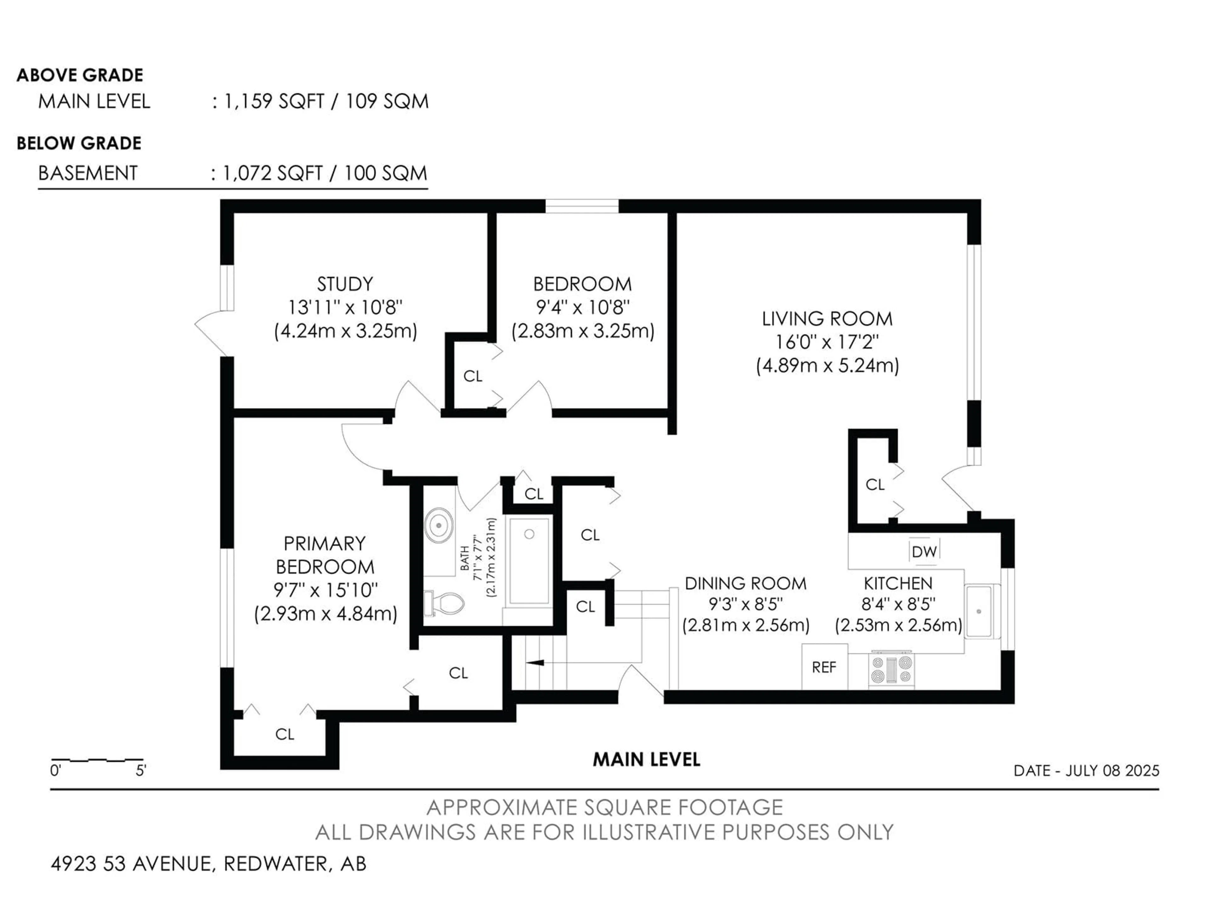 Floor plan for 4923 53 AV, Redwater Alberta T0A2W0