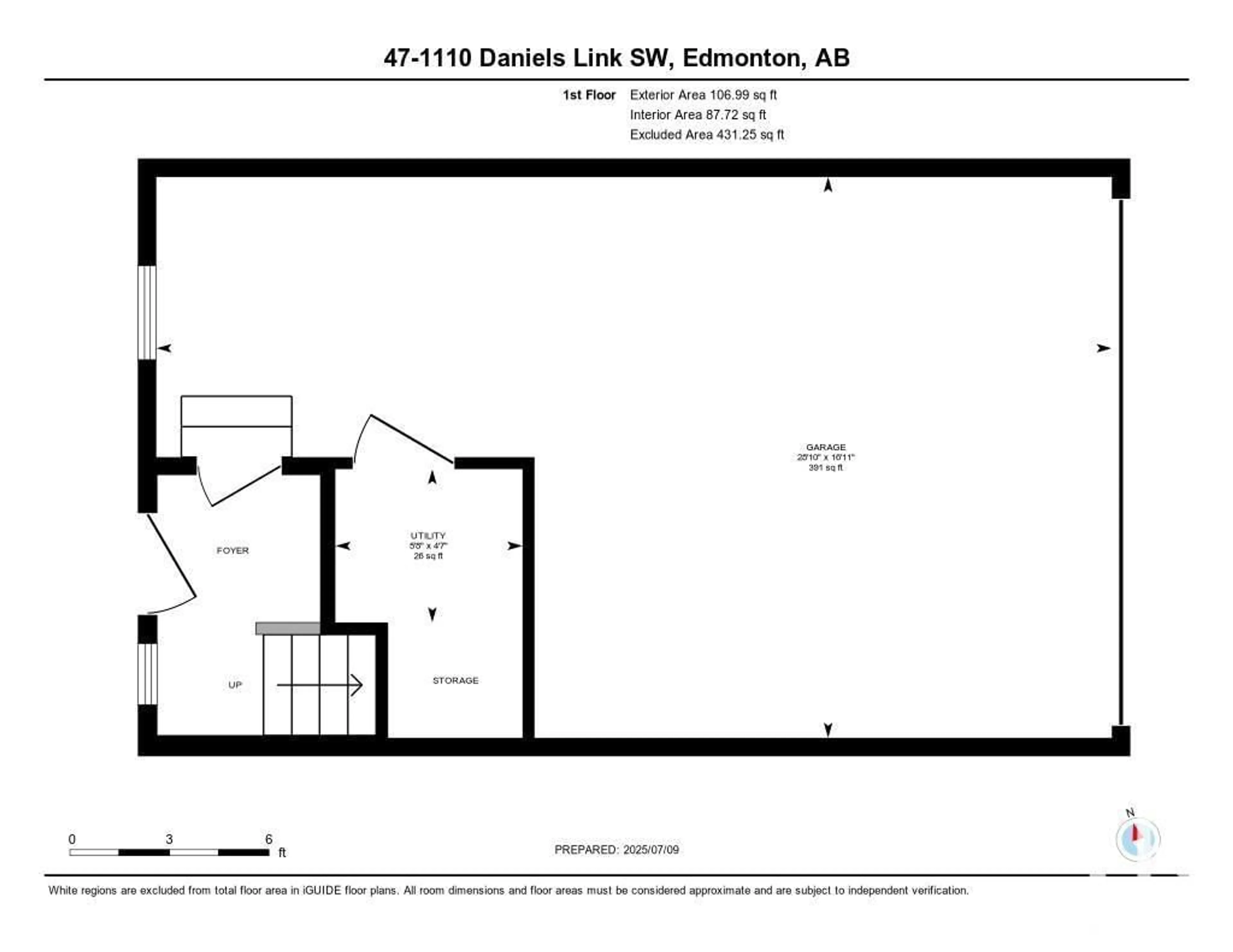 Floor plan for 47 - 1110 DANIELS LINK LI, Edmonton Alberta T6W4N6