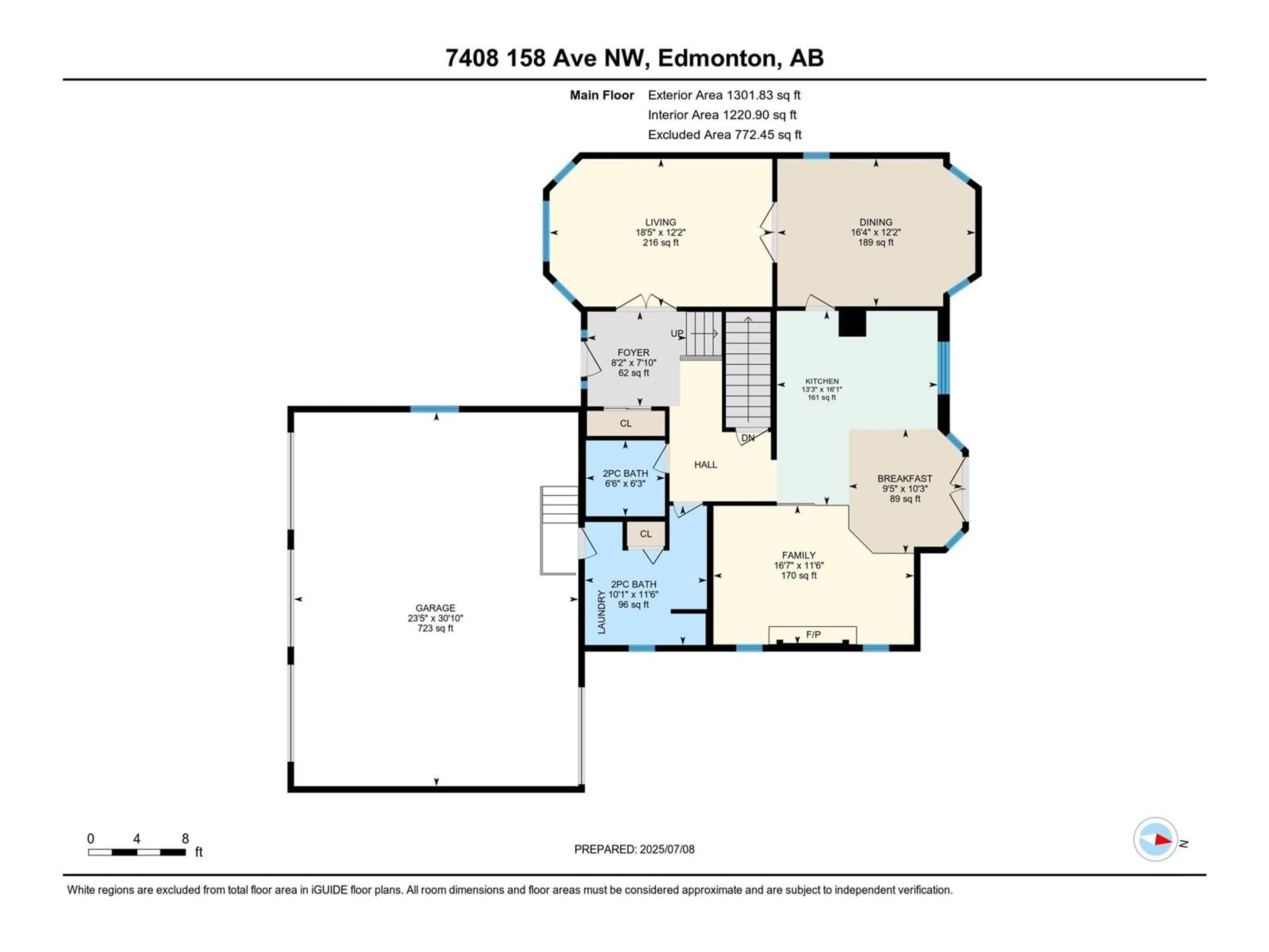 Floor plan for NW - 7408 158 AV, Edmonton Alberta T5Z2Y4