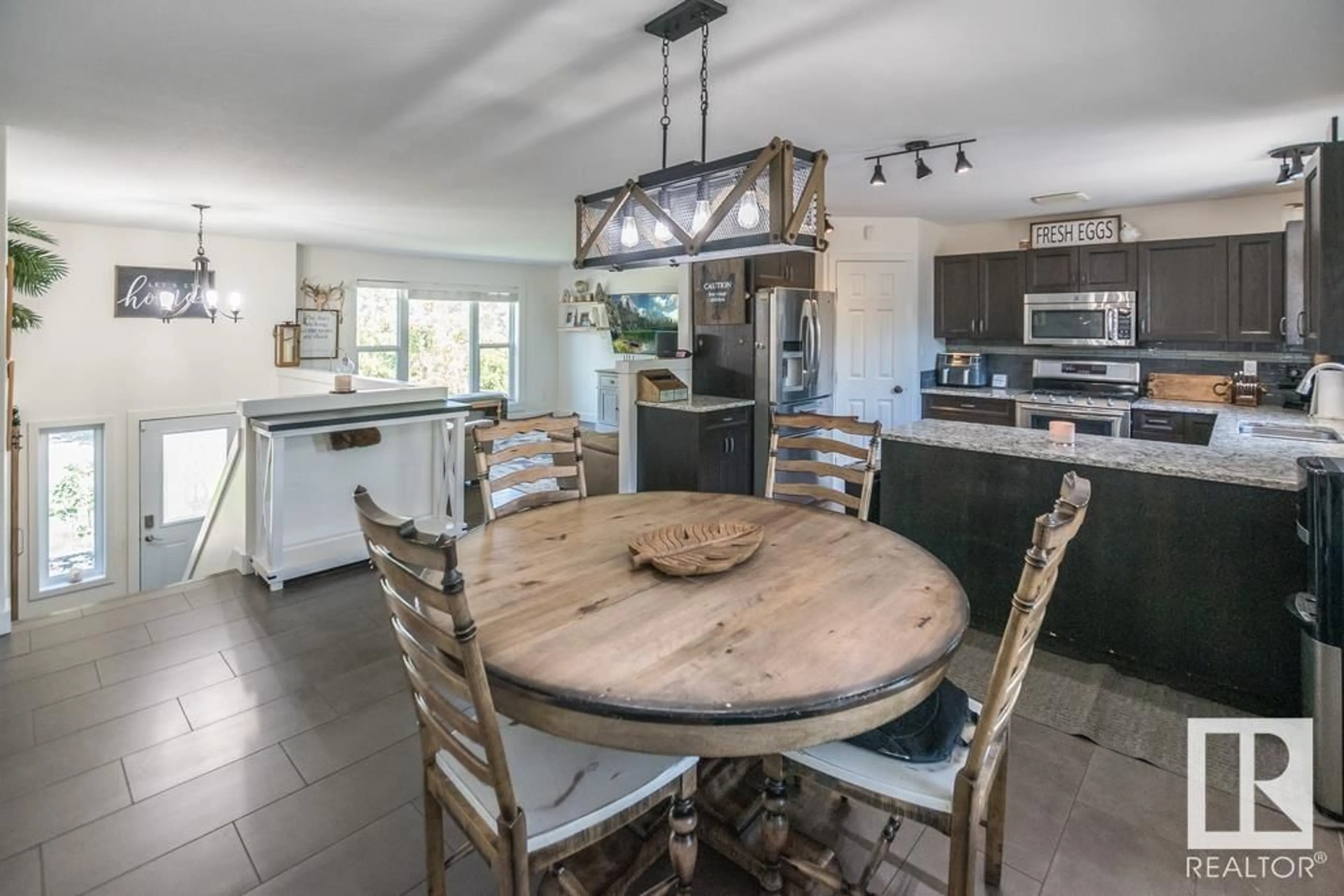 Open concept kitchen, ceramic/tile floor for 46410 - 446 TWP RD 610, Rural Bonnyville M.D. Alberta T9N1J6