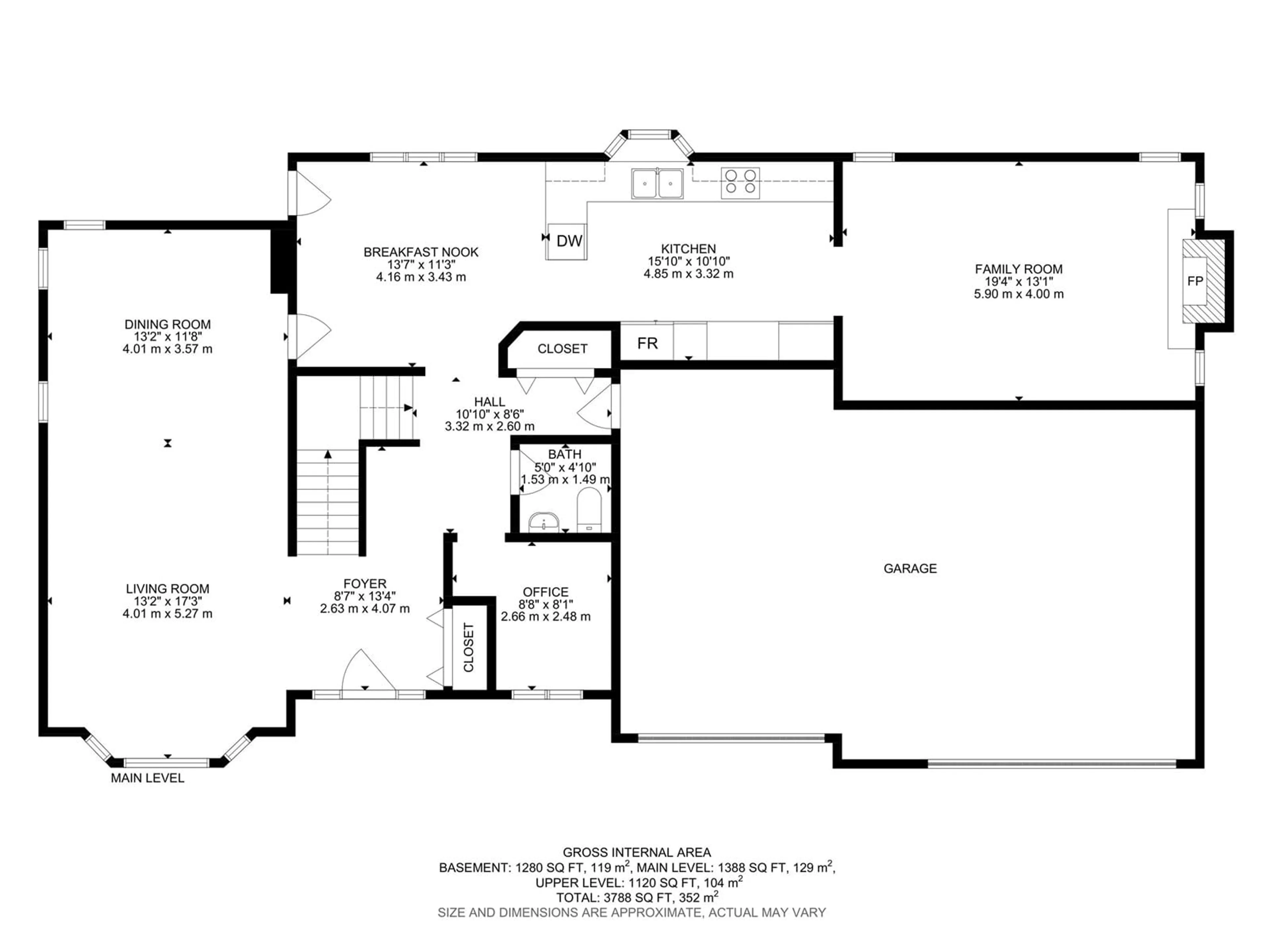 Floor plan for 436 OLSEN CL, Edmonton Alberta T6R1L1