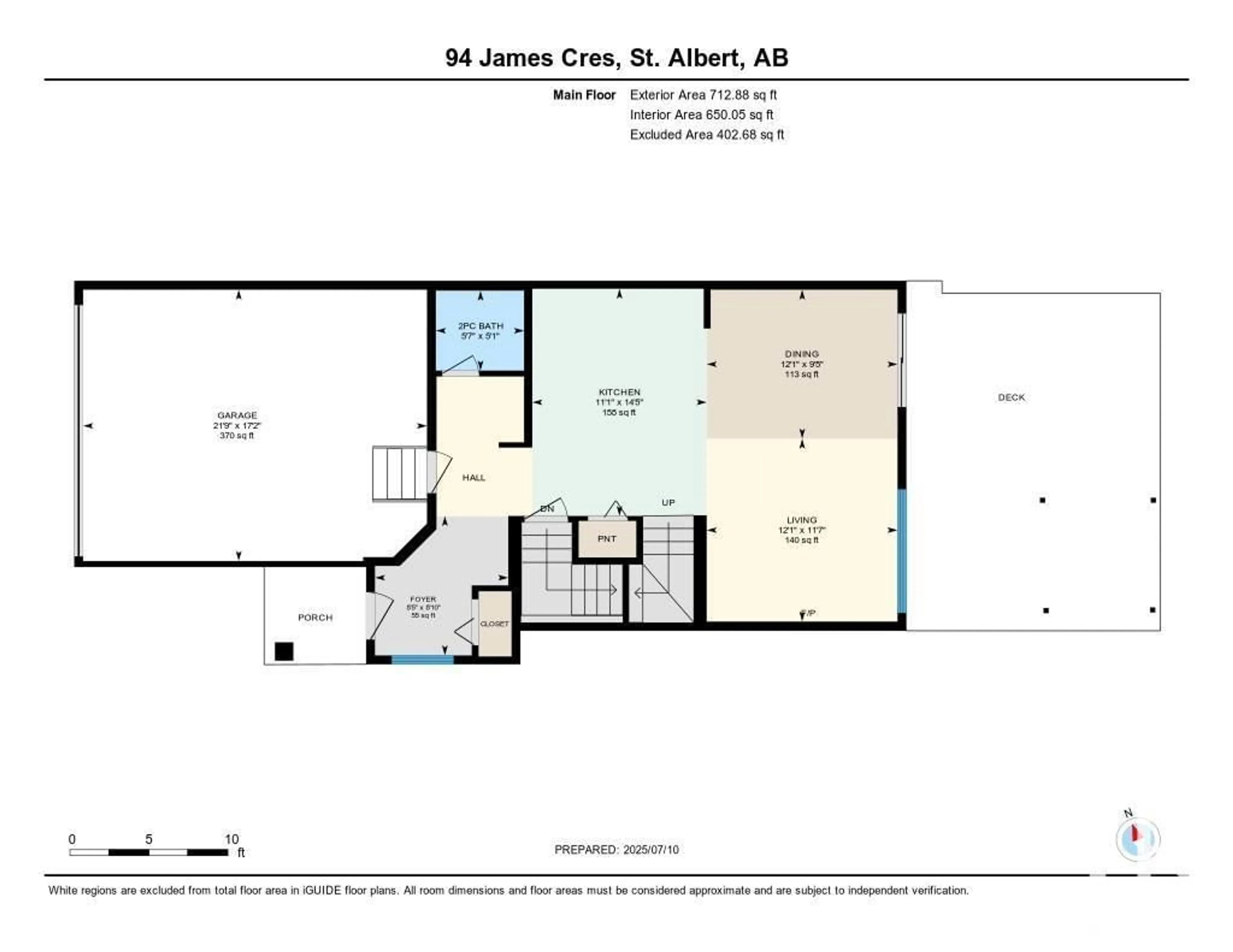 Floor plan for 94 JAMES CR, St. Albert Alberta T8N7S5